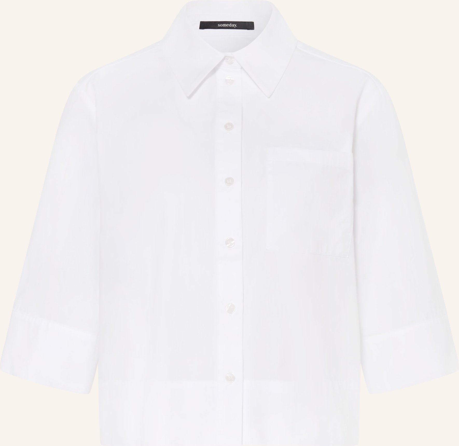 Someday Hemdbluse Zarba Bold Mit 3/4-Arm weiss