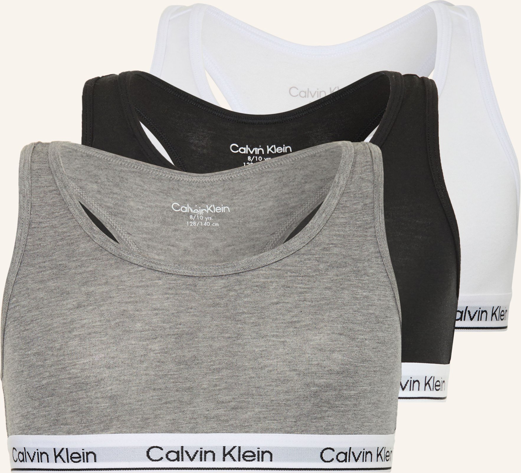 Calvin Klein 3er-Pack Bustiers Icon Cotton Stretch schwarz