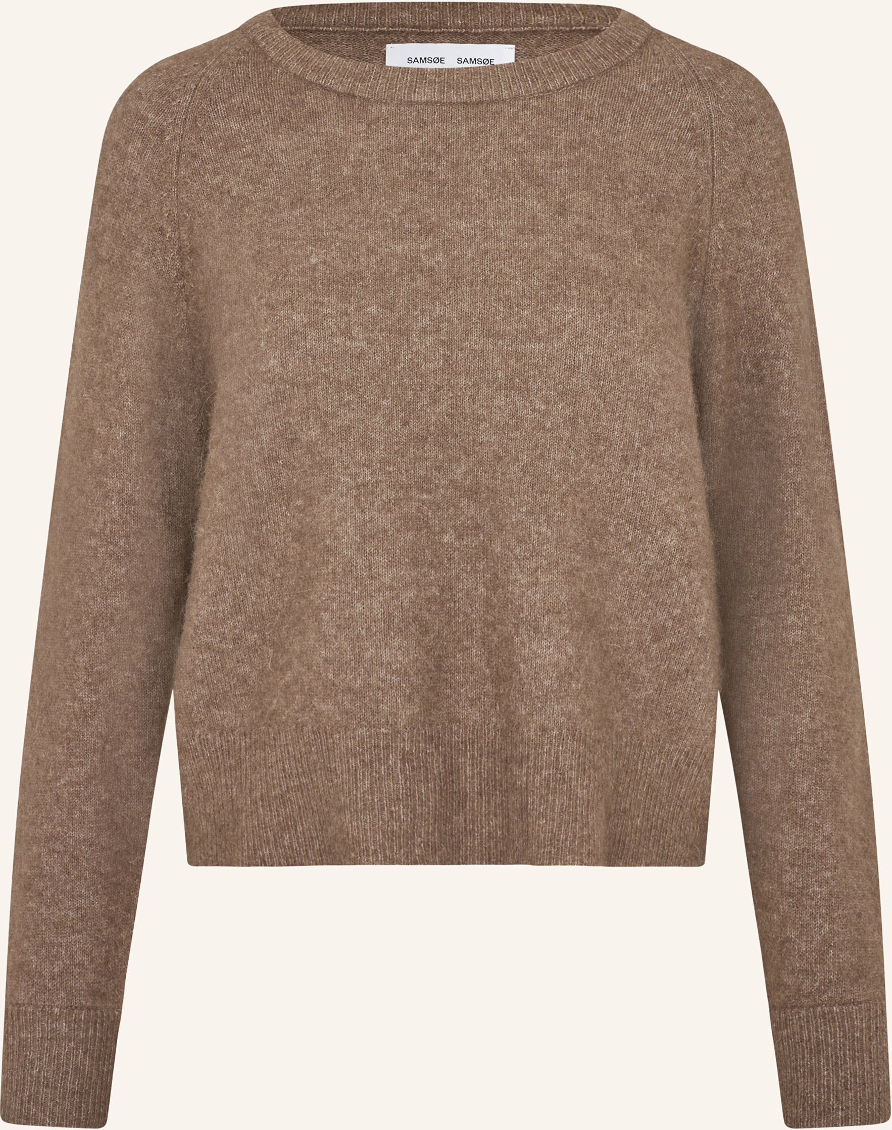 Thumbnail - Samsøe Samsøe Pullover Nor O-N Short Mit Alpaka braun