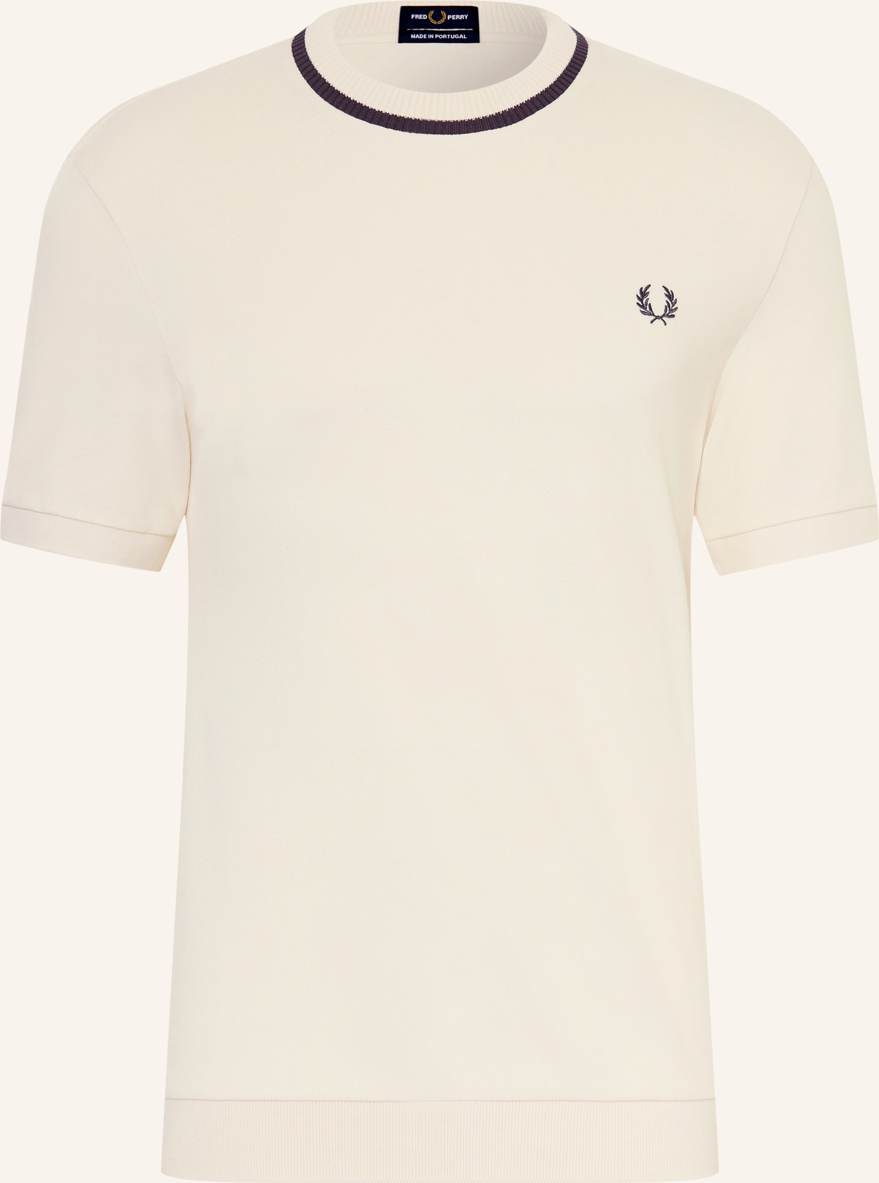 Fred Perry T-Shirt Aus Piqué weiss