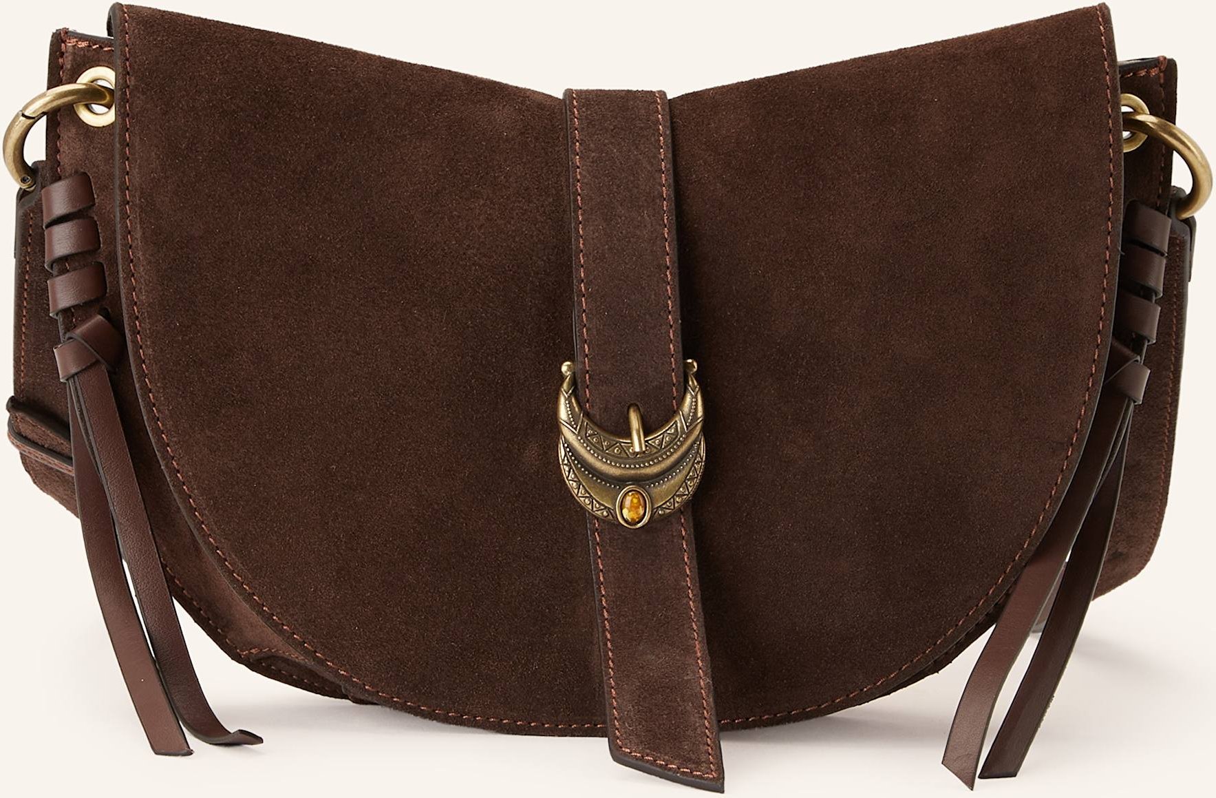 Ba&Sh Umhängetasche Youyou Saddle Small braun