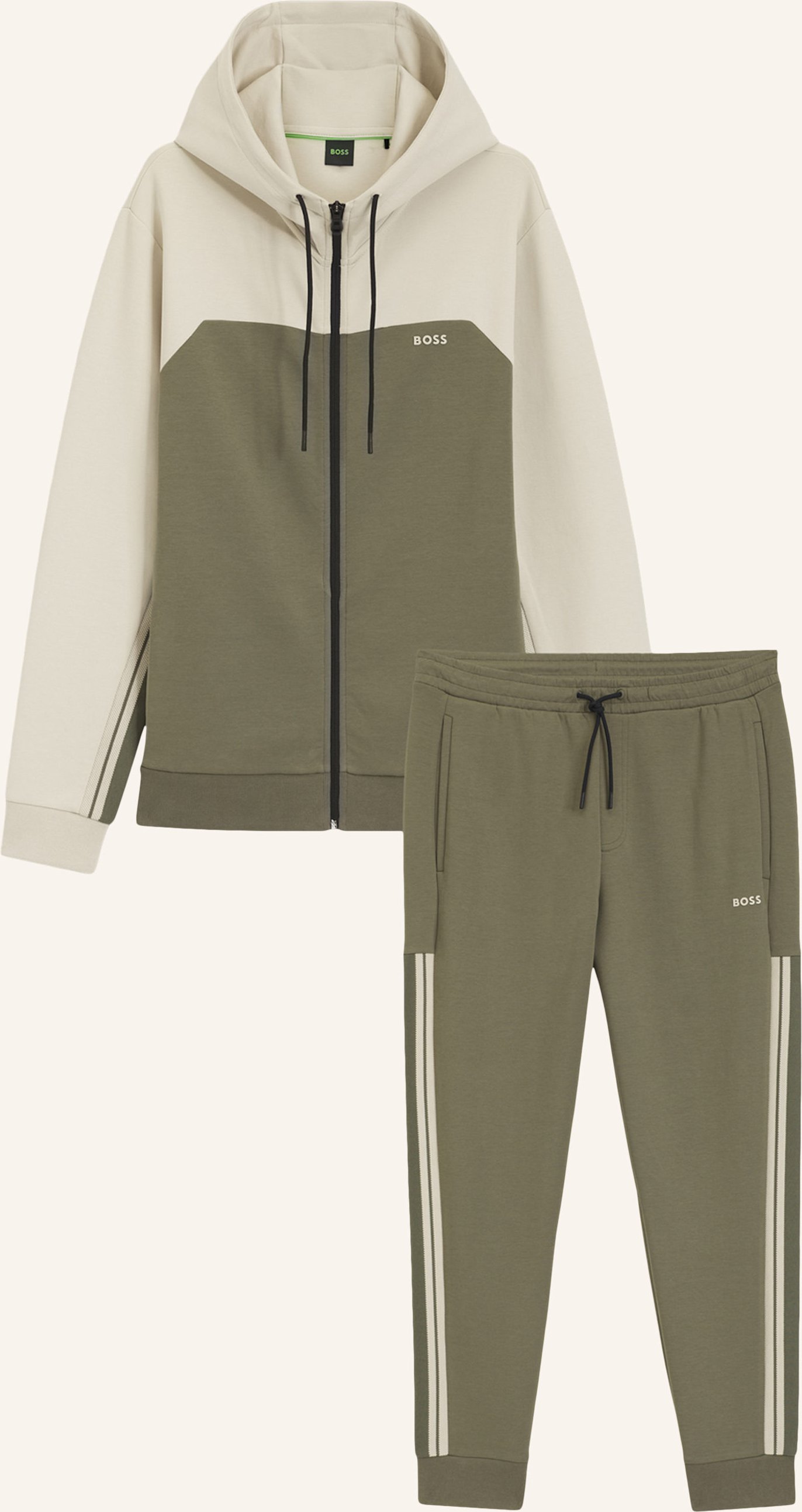 Boss Sweatshirt Sw_Colorblock Hd Tt Regular Fit gruen