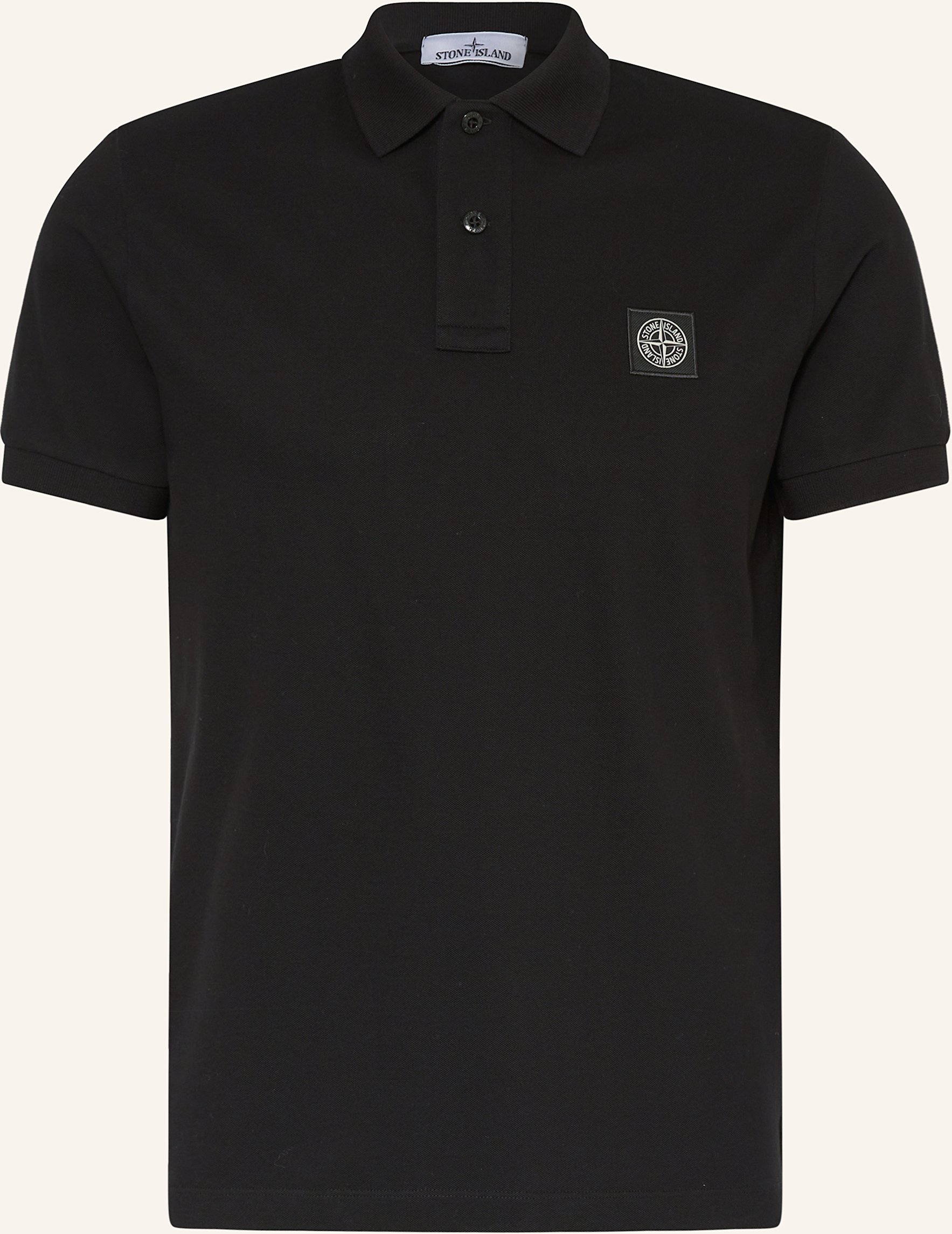 Stone Island Piqué-Poloshirt Slim Fit schwarz