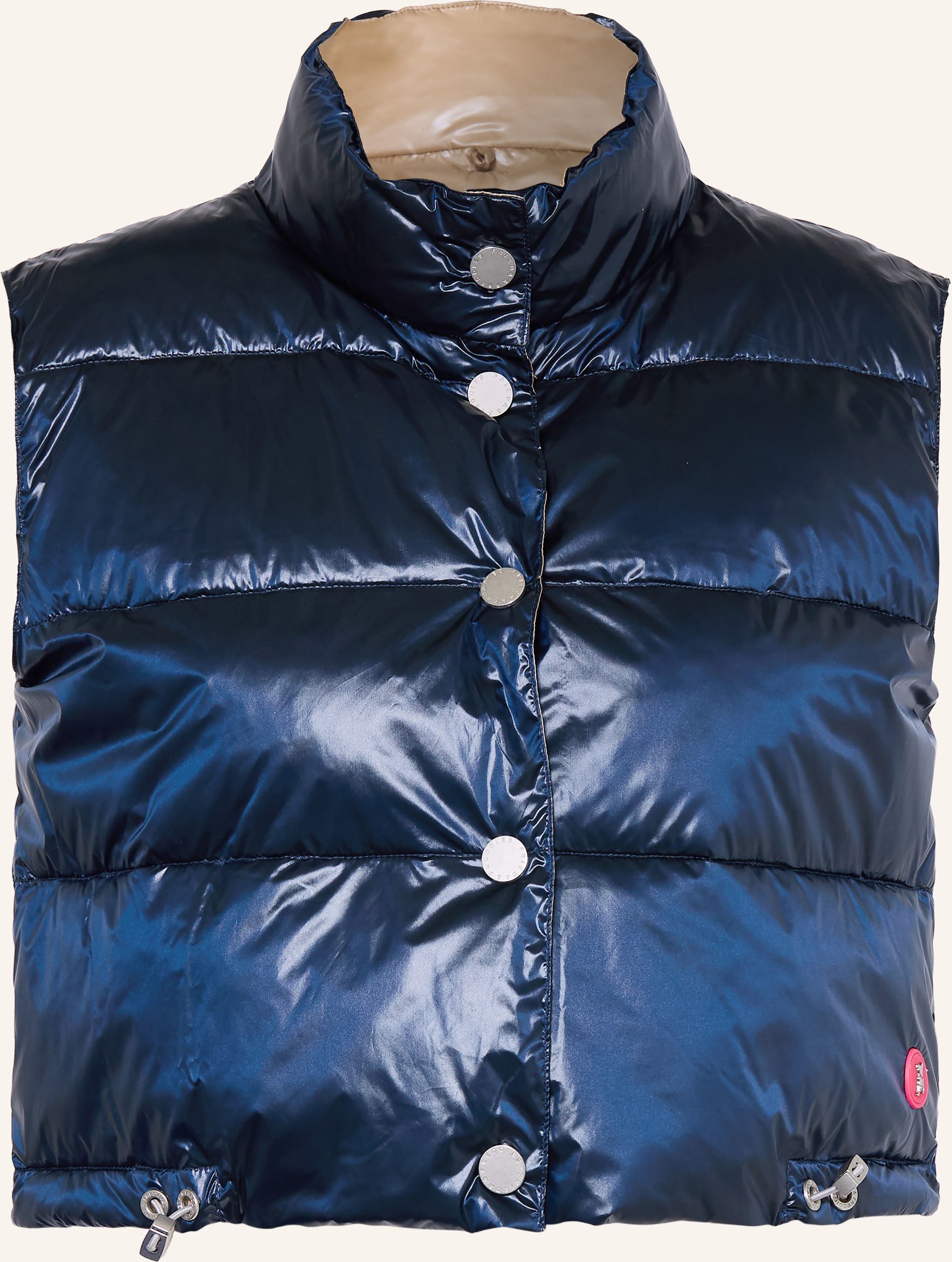 Frieda & Freddies Cropped-Steppweste Maddy Zum Wenden blau