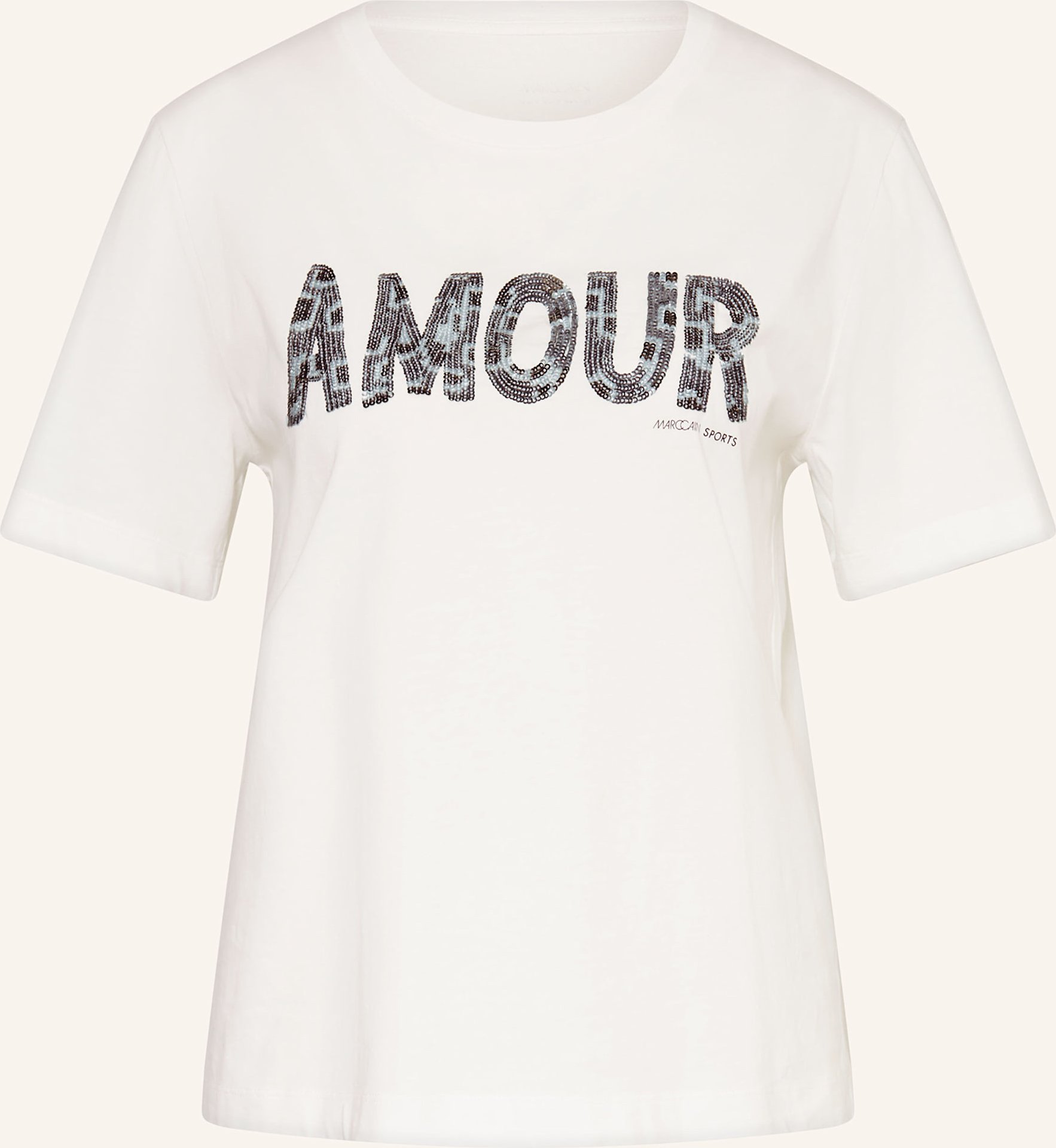 Marc Cain T-Shirt Mit Schmucksteinen weiss