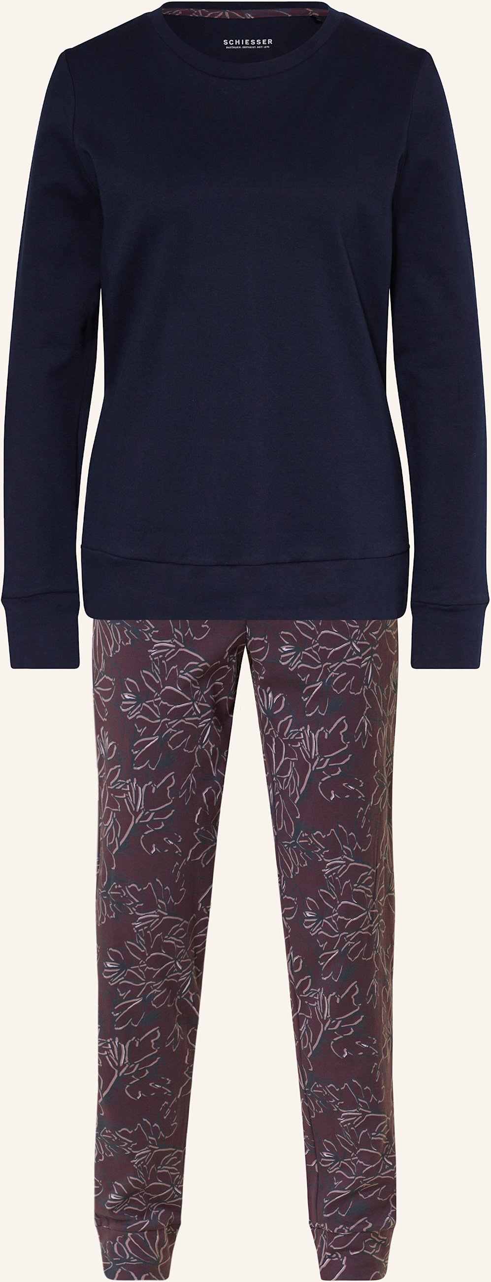 Schiesser Schlafanzug Comfort Interlock blau