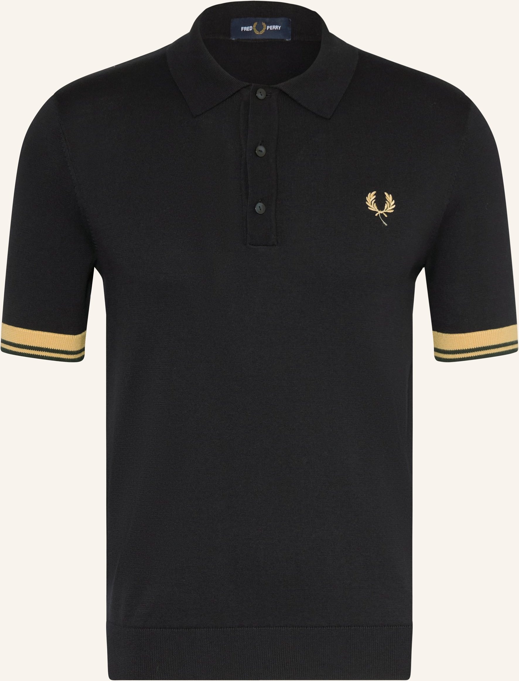 Fred Perry Strick-Poloshirt schwarz
