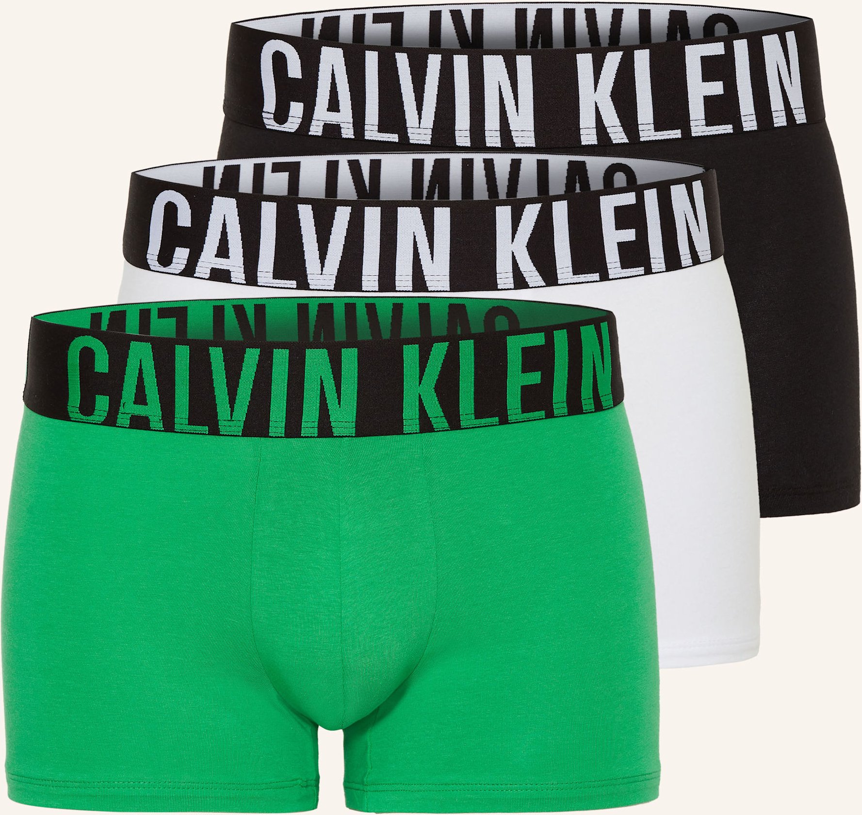 Calvin Klein 3er-Pack Boxershorts Intense Power gruen