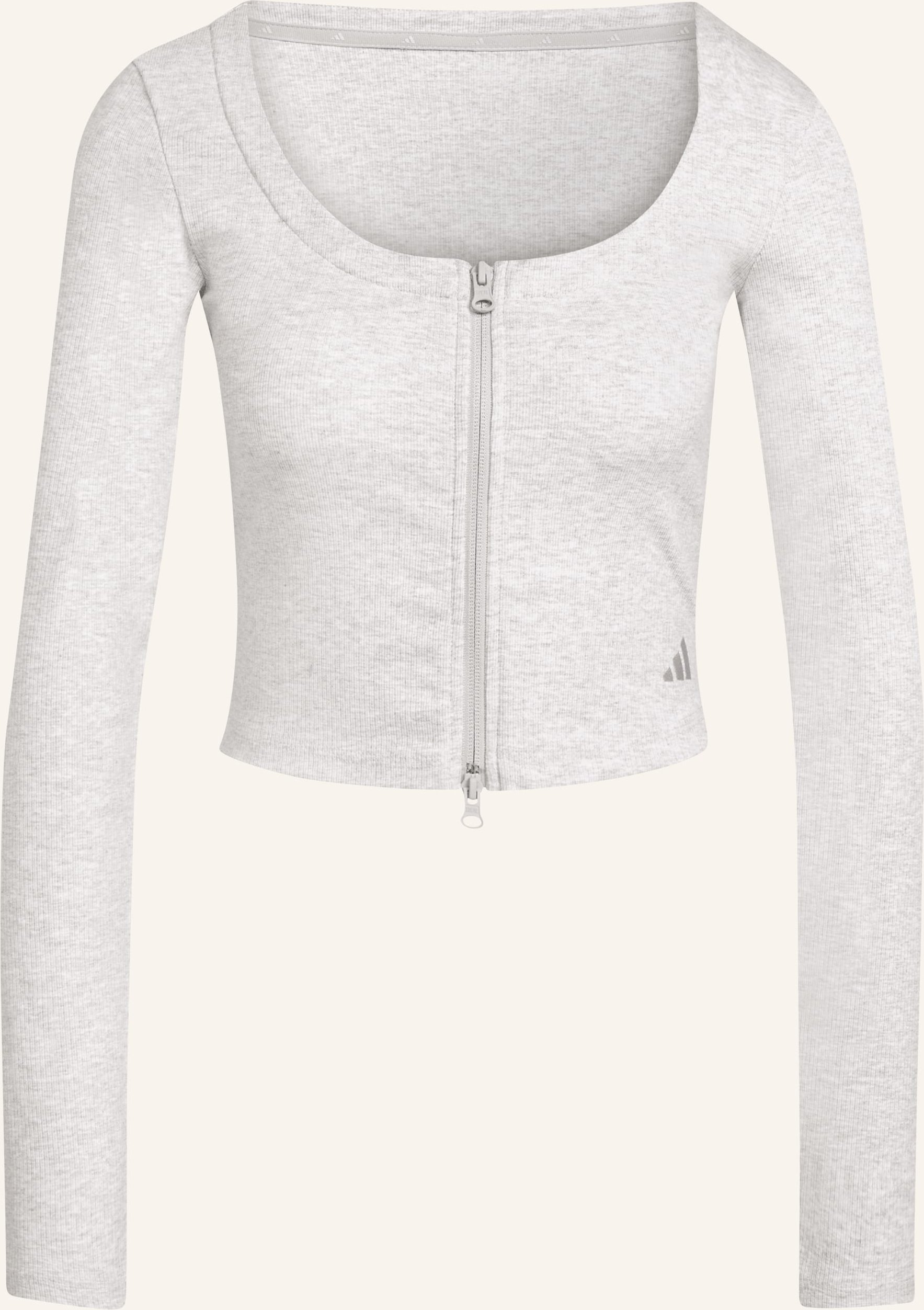 Adidas Sweatjacke Seasonal Essentials Rib grau