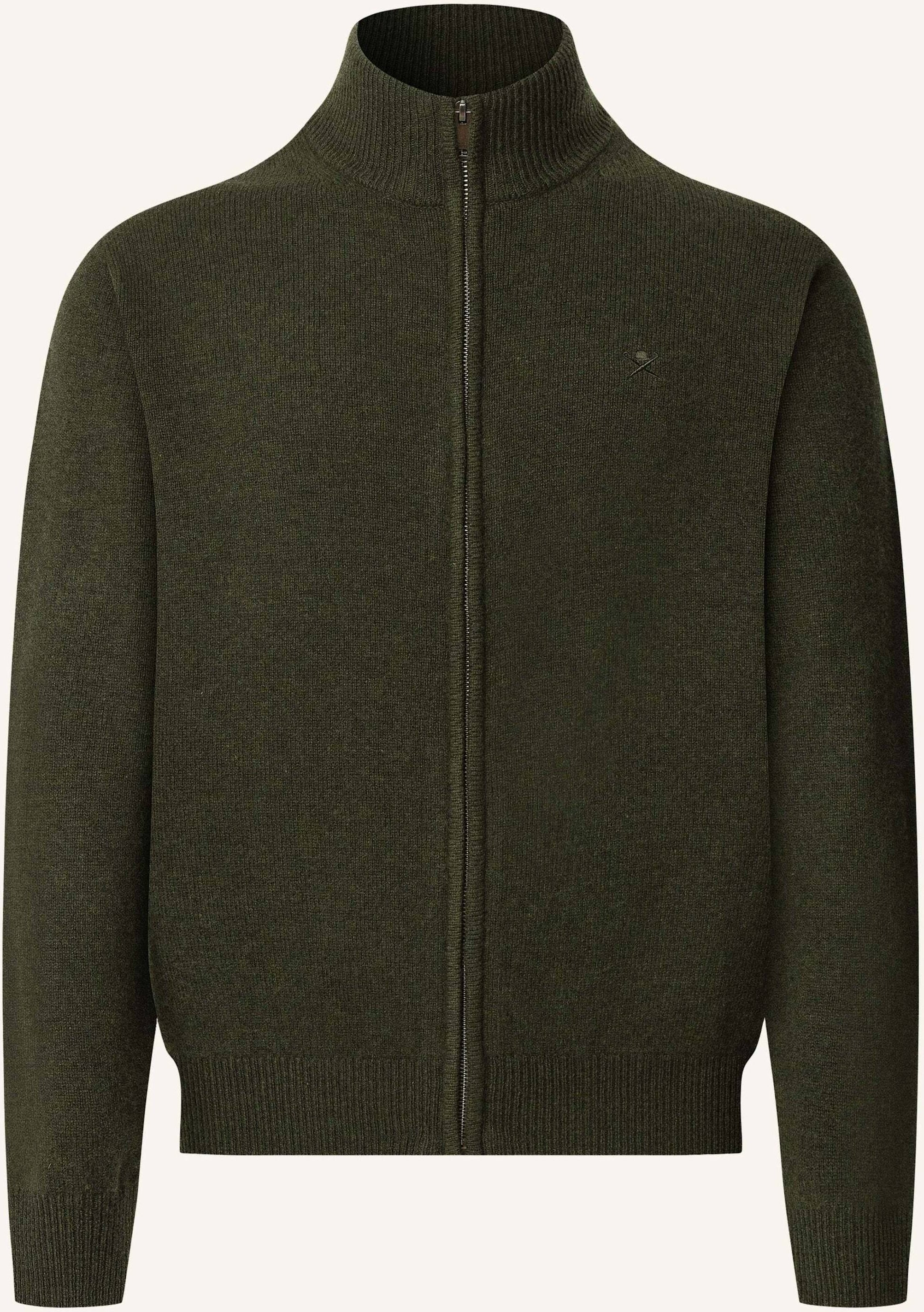 Hackett London Strickjacken Cardigan Lambswool Fzip gruen