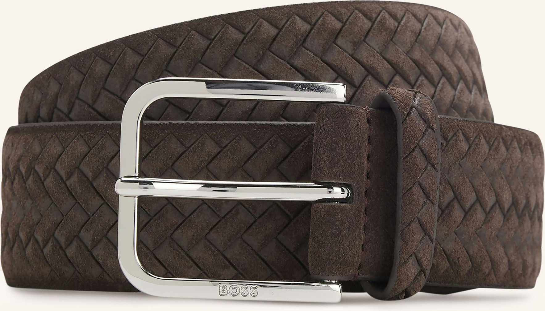 Boss Flechtgürtel Madison Aus Leder braun