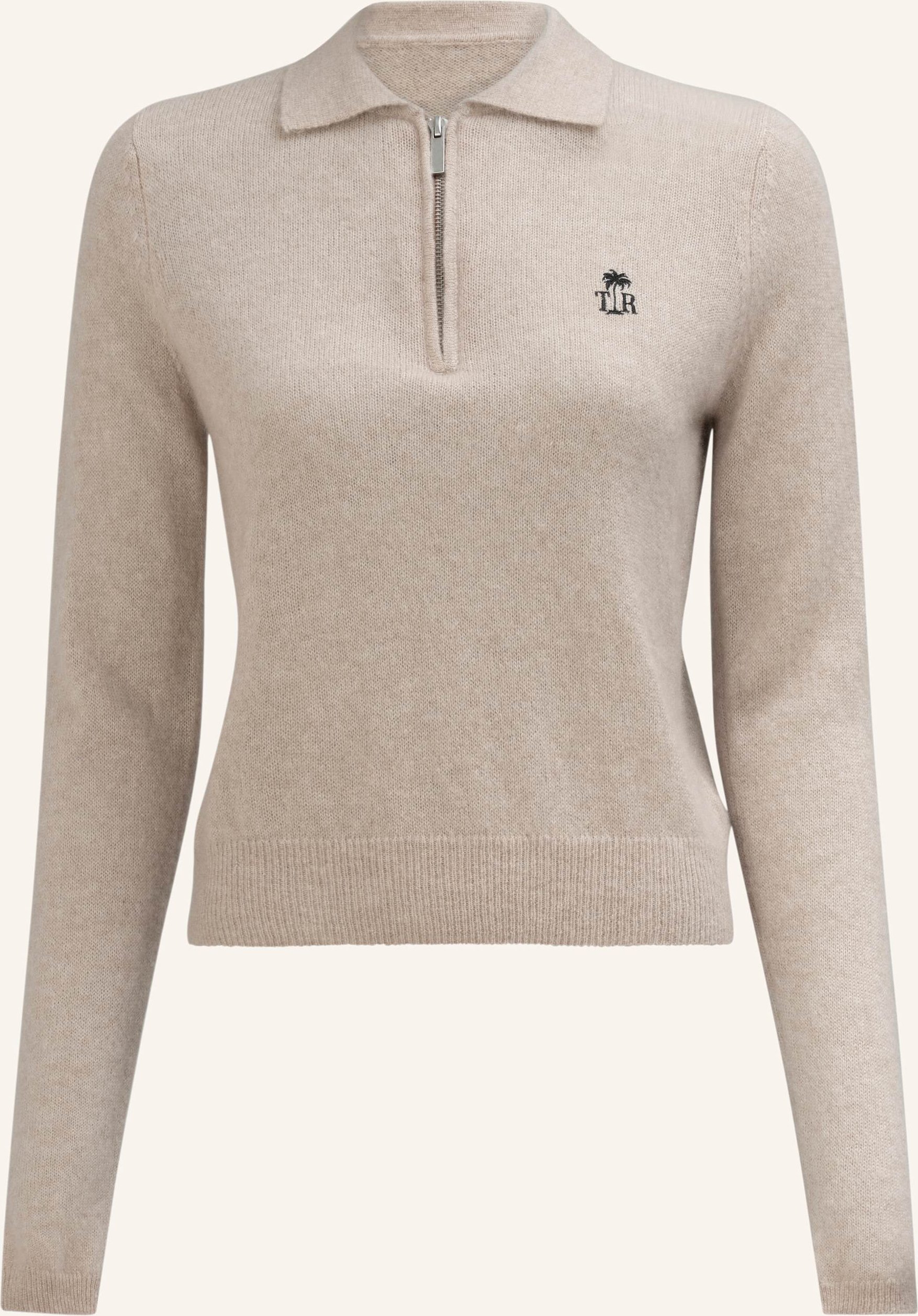 True Religion Strick-Poloshirt Amara beige