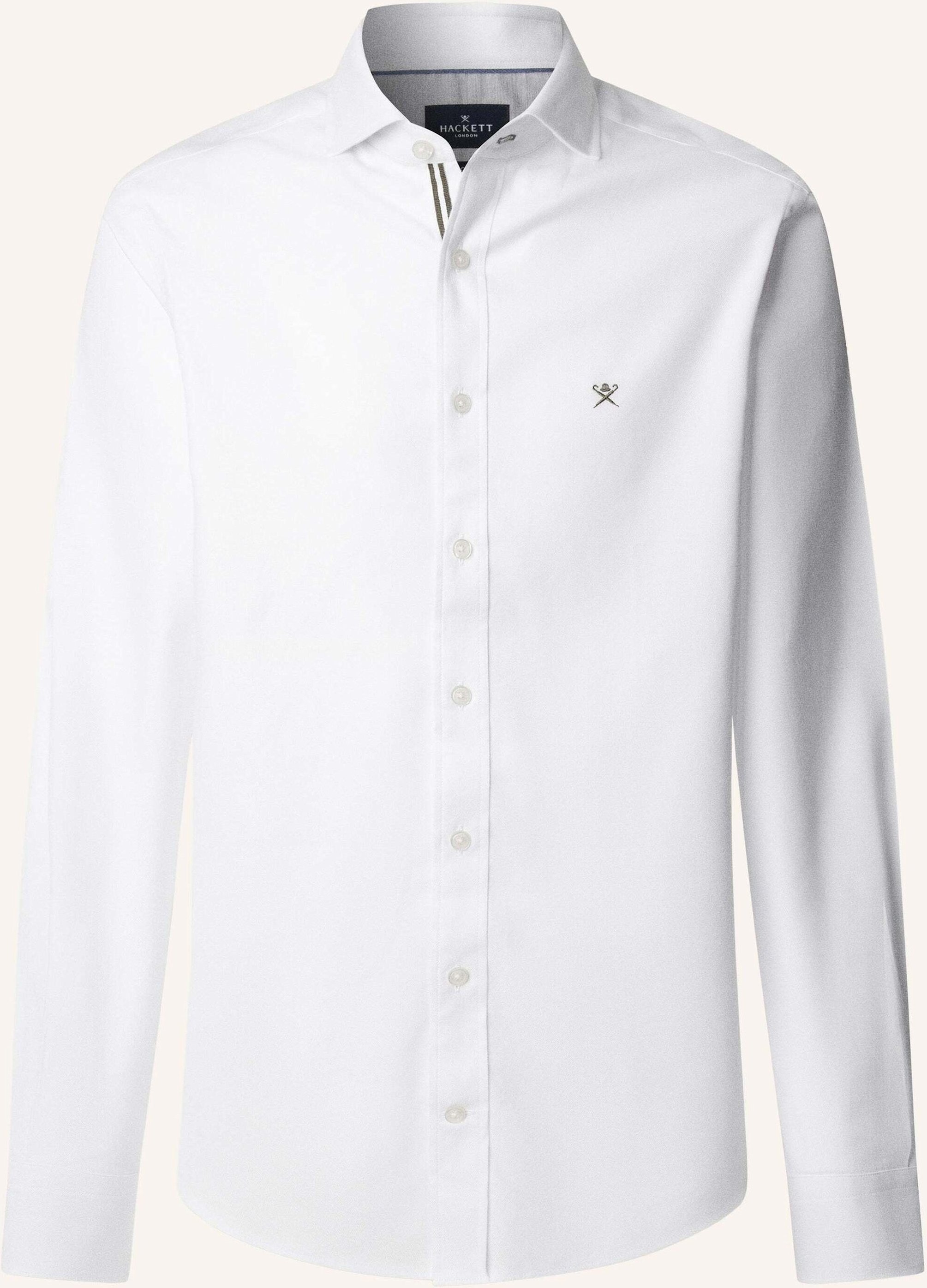 Hackett London Freizeithemd Flannel Tape weiss
