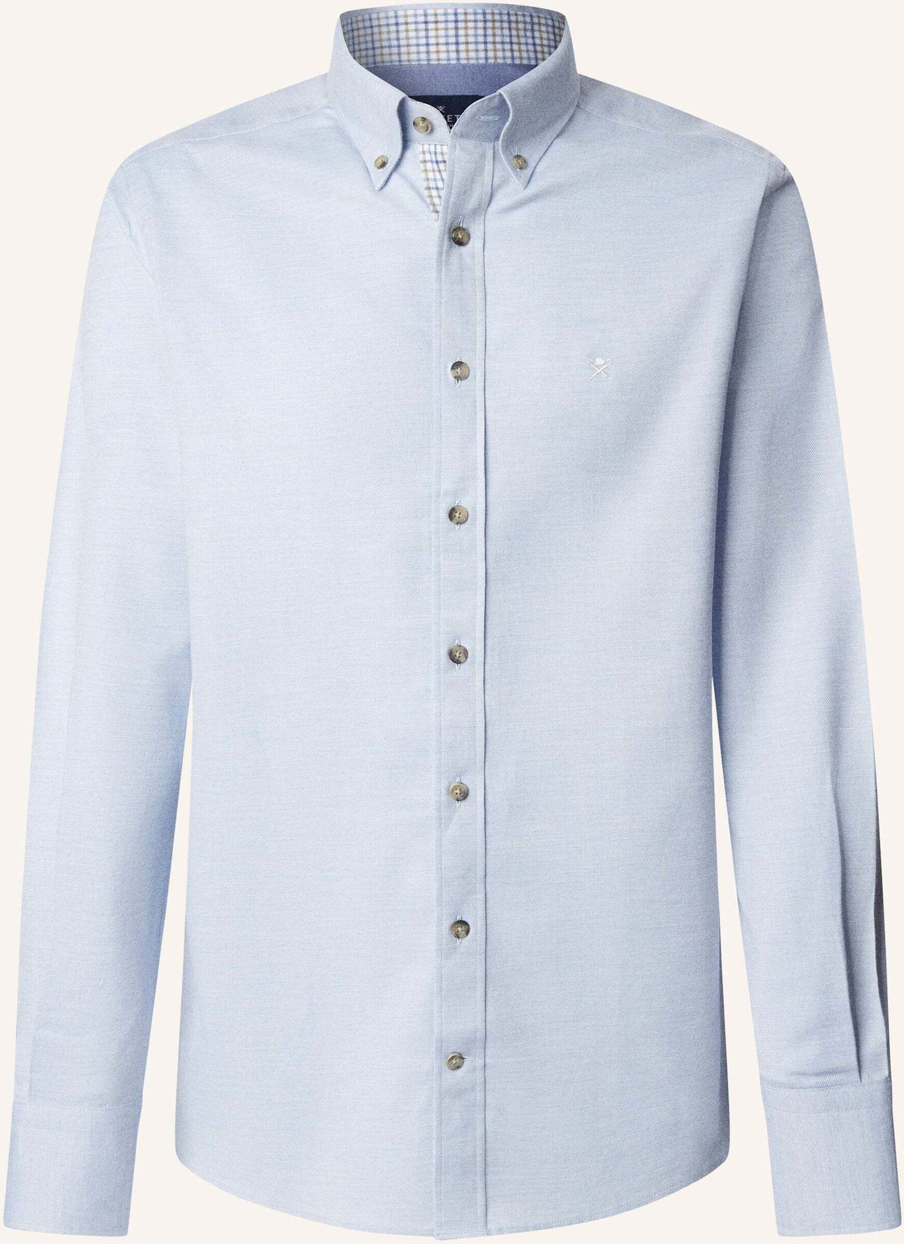 Hackett London Freizeithemd Flannel Multi Trim blau