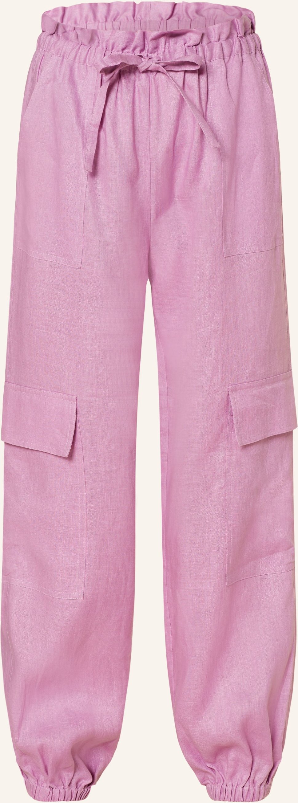 Mrs & Hugs Cargohose Aus Leinen lila