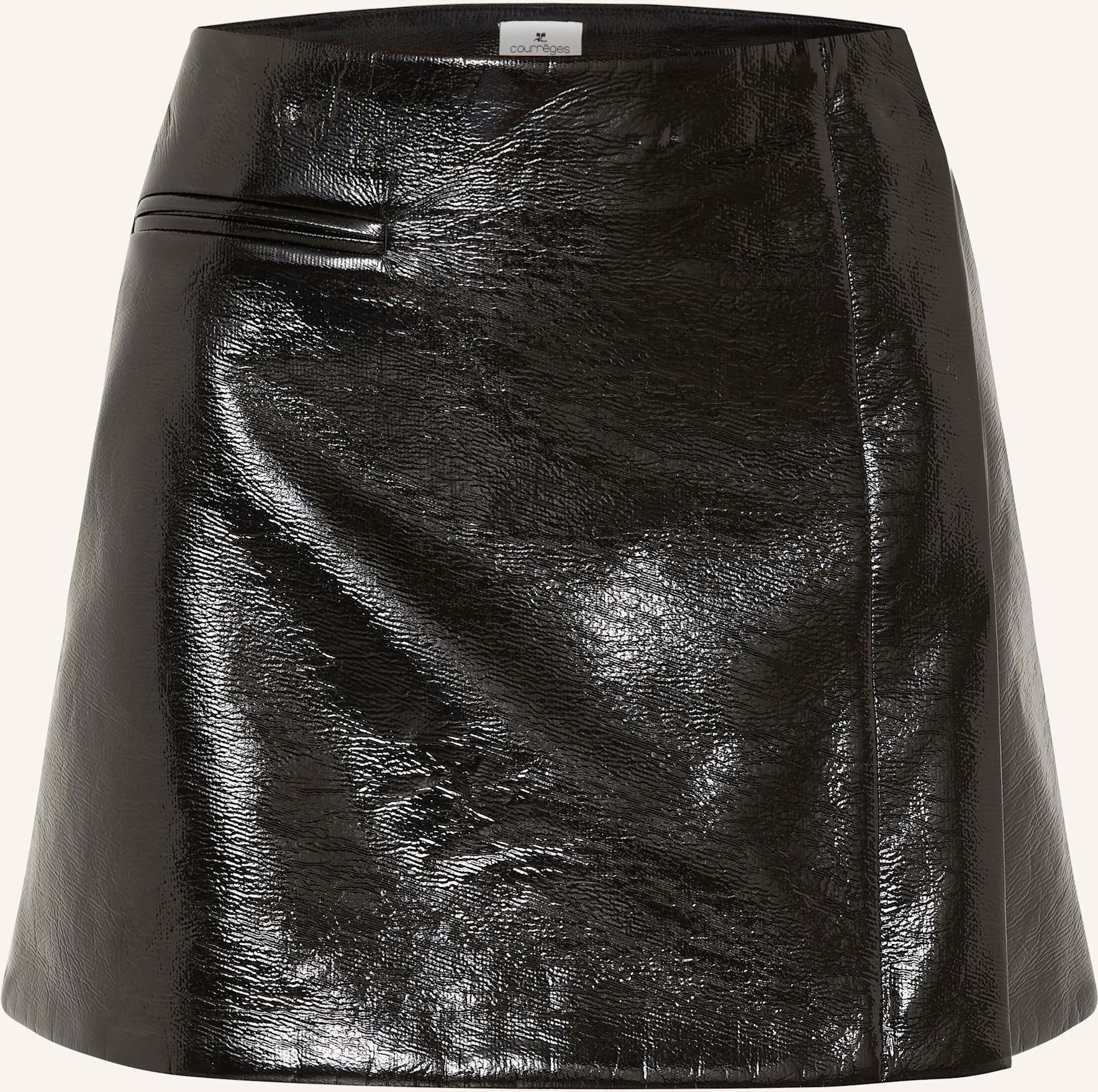 Courrèges Rock One Minute In Lederoptik schwarz