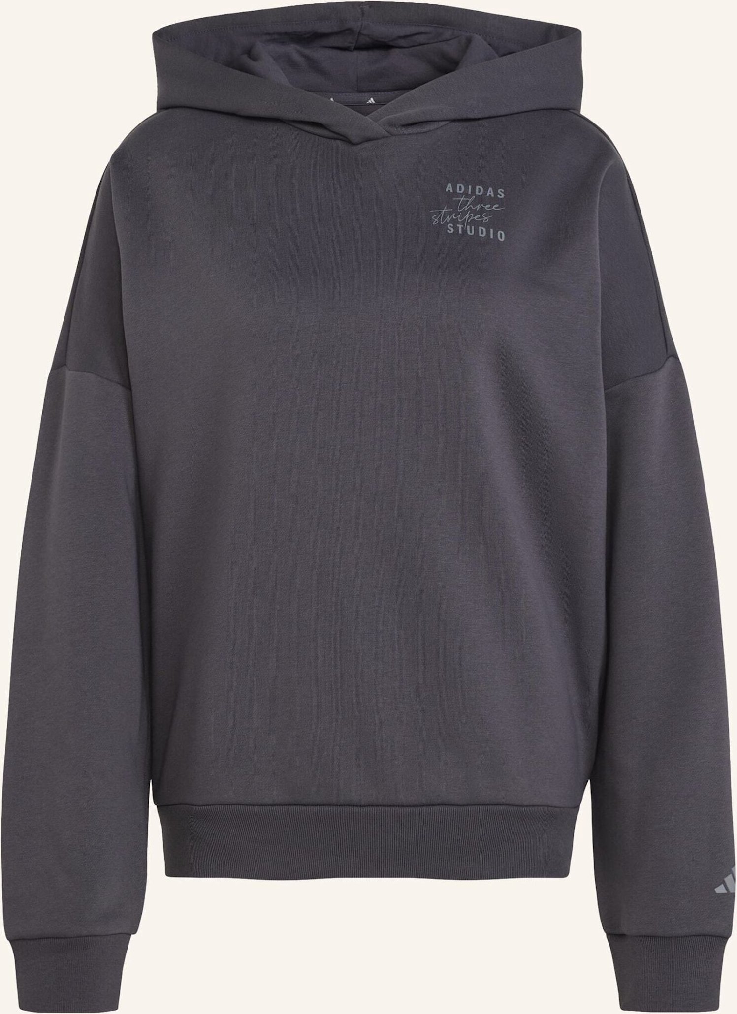 Adidas 3-Streifen Studio Hoodie grau