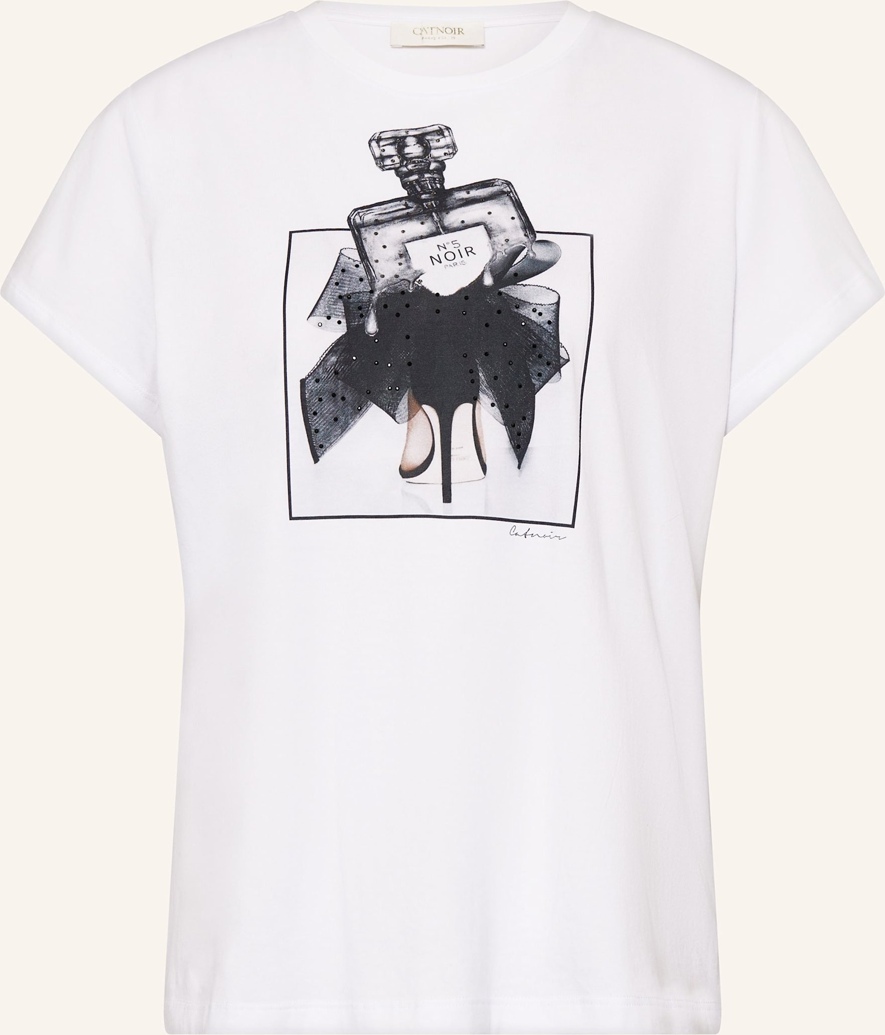 Catnoir T-Shirt Mit Schmucksteinen weiss