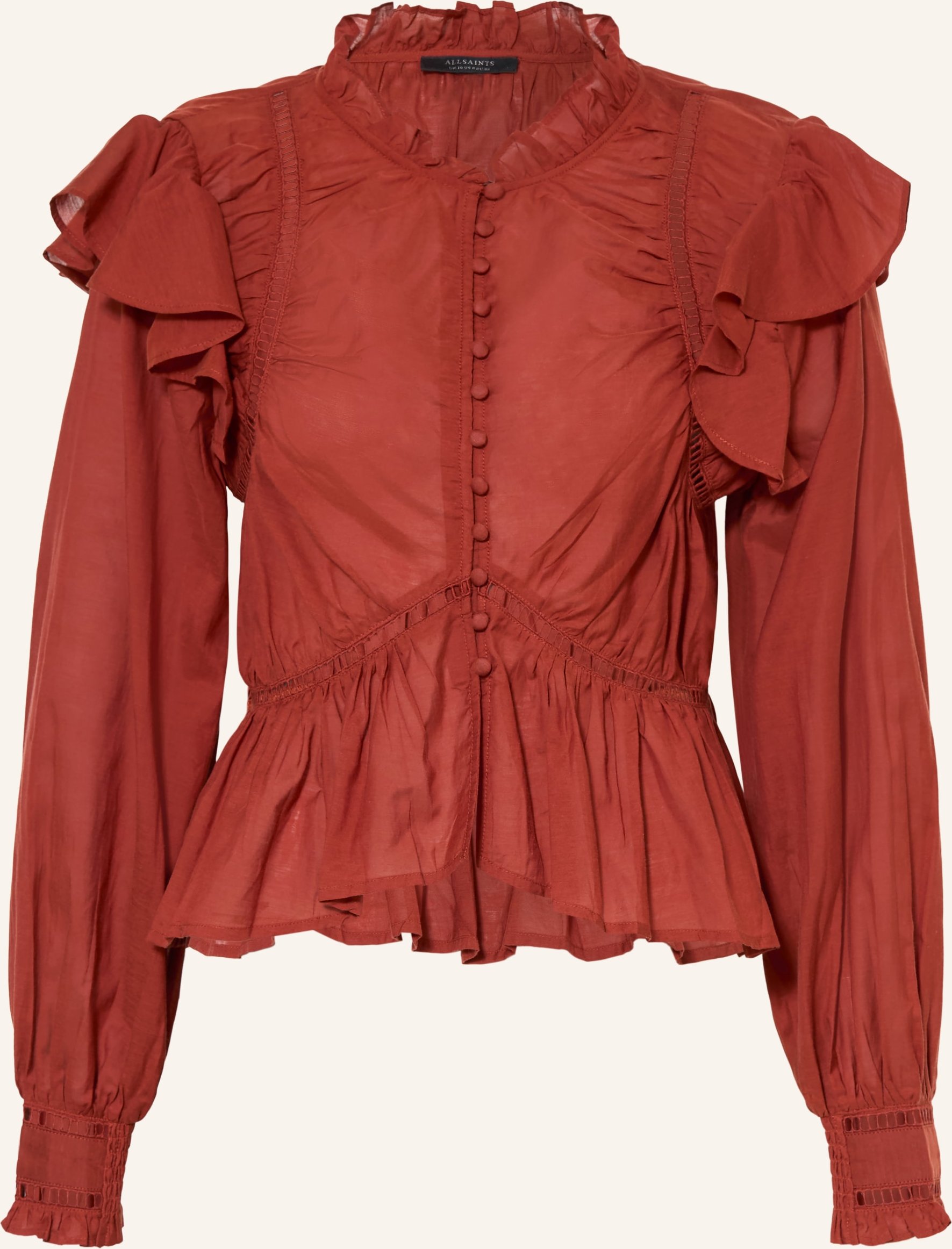 Allsaints Bluse Lima Mit Lochspitze Und Rüschen rot