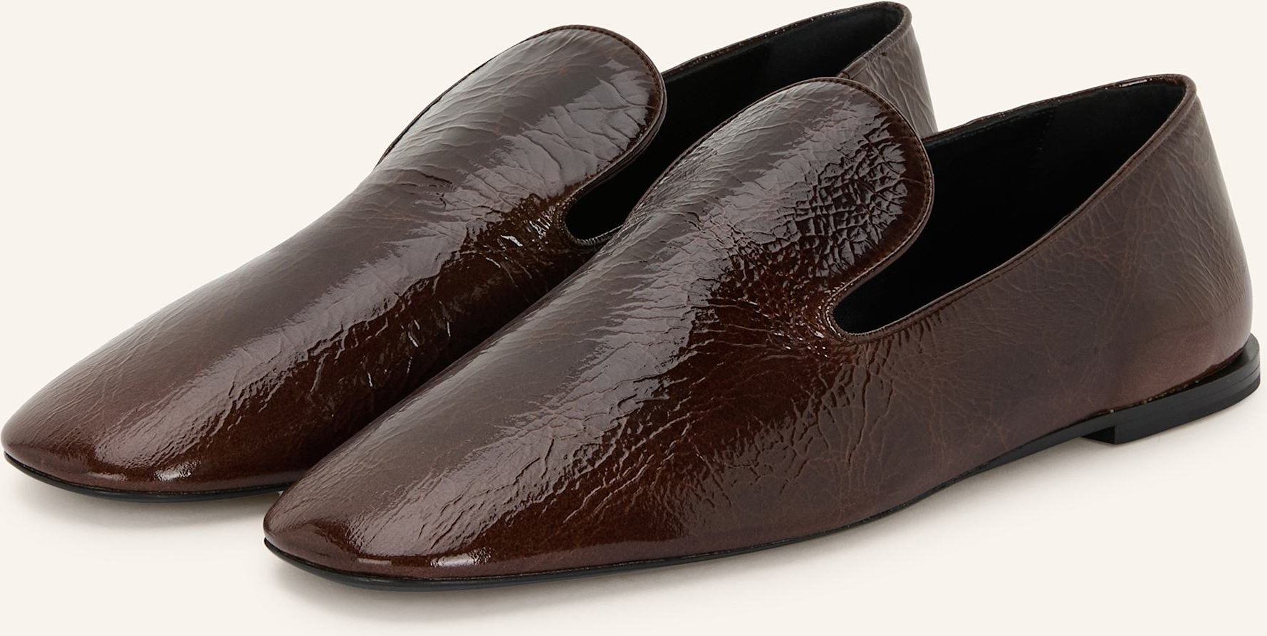 Jil Sander Lack-Slipper braun