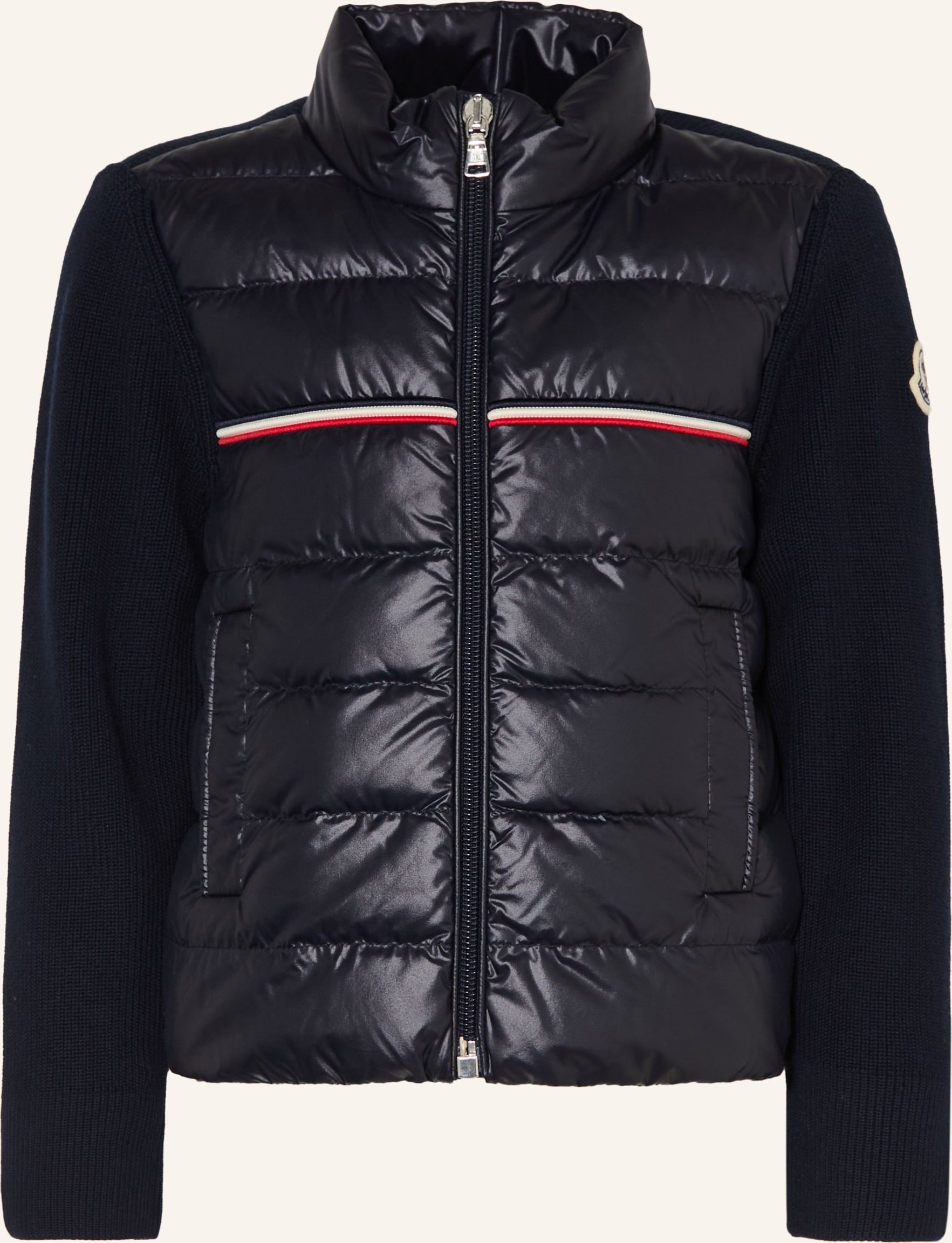 Moncler Enfant Daunenjacke Im Materialmix blau