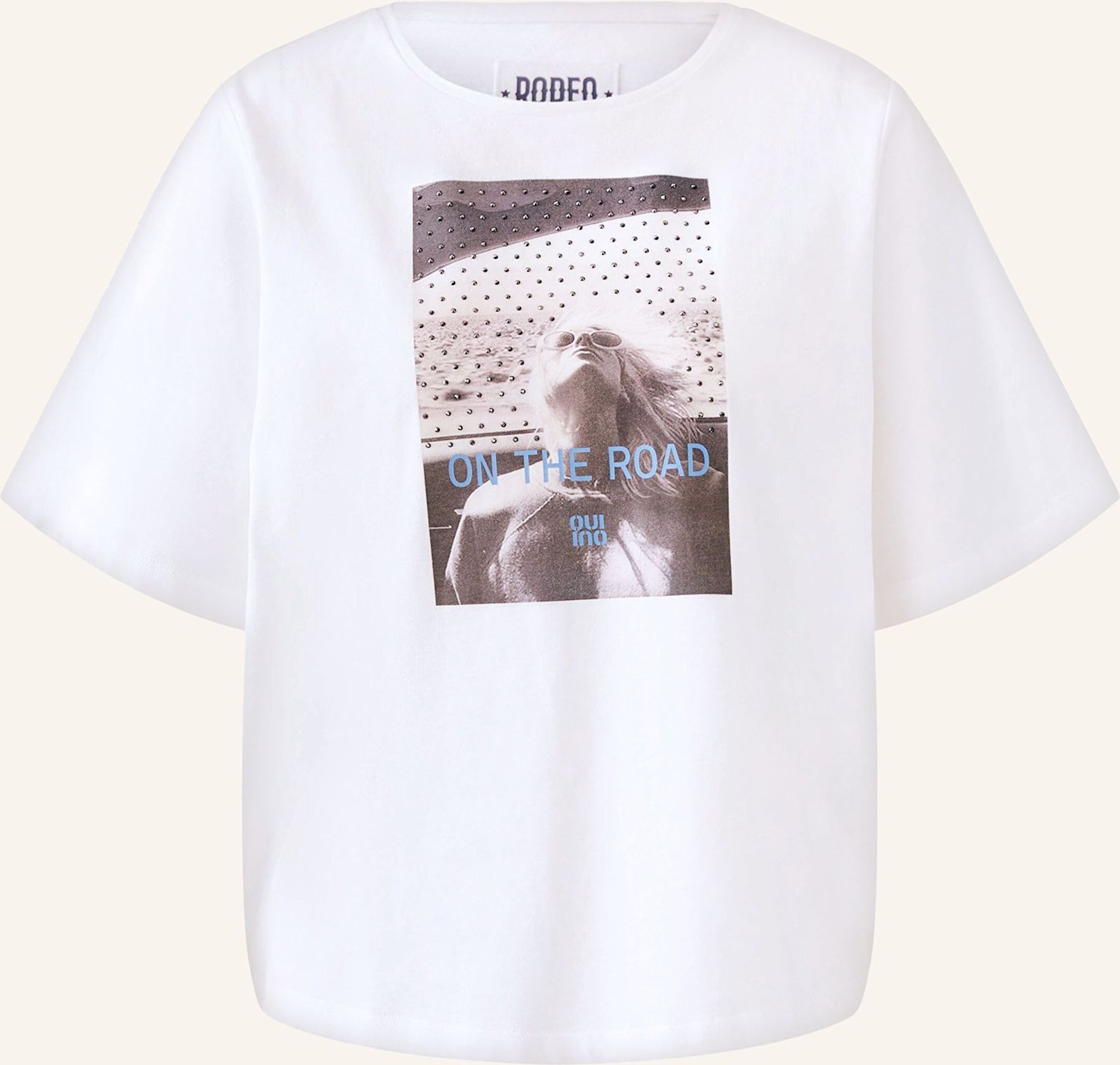 Oui T-Shirt Mit Schmucksteinen weiss
