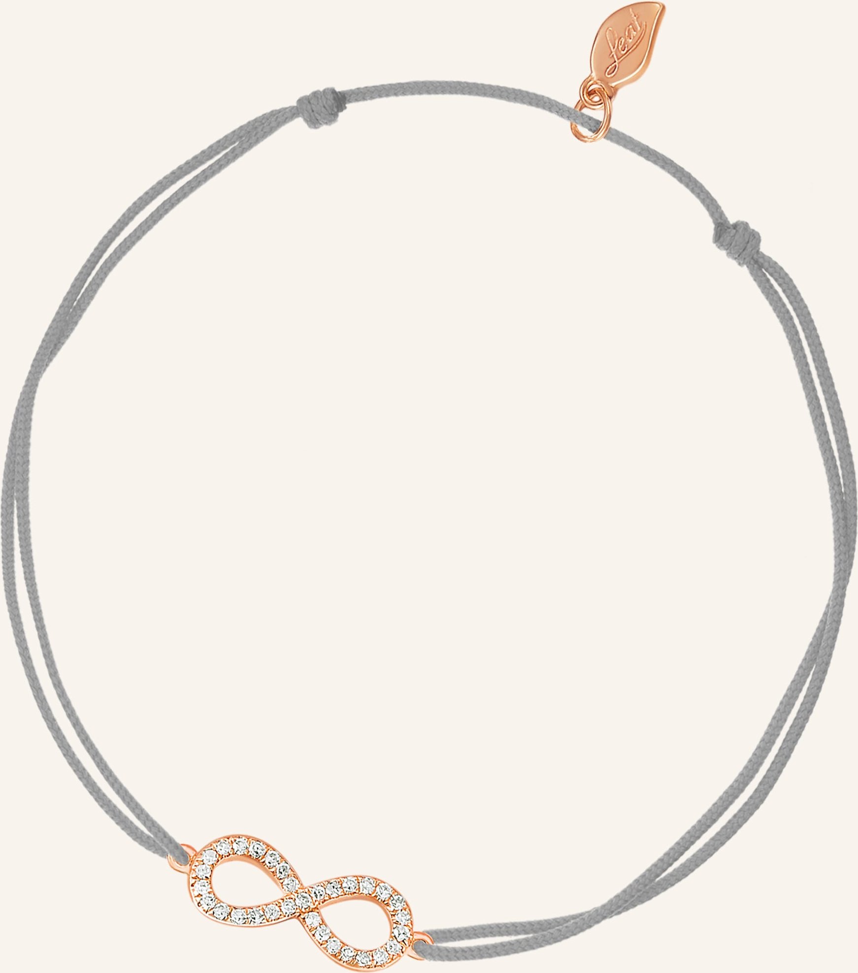 Leaf Freundschaftsarmband Infinity Aus 18 Karat Roségold Mit Diamanten grau