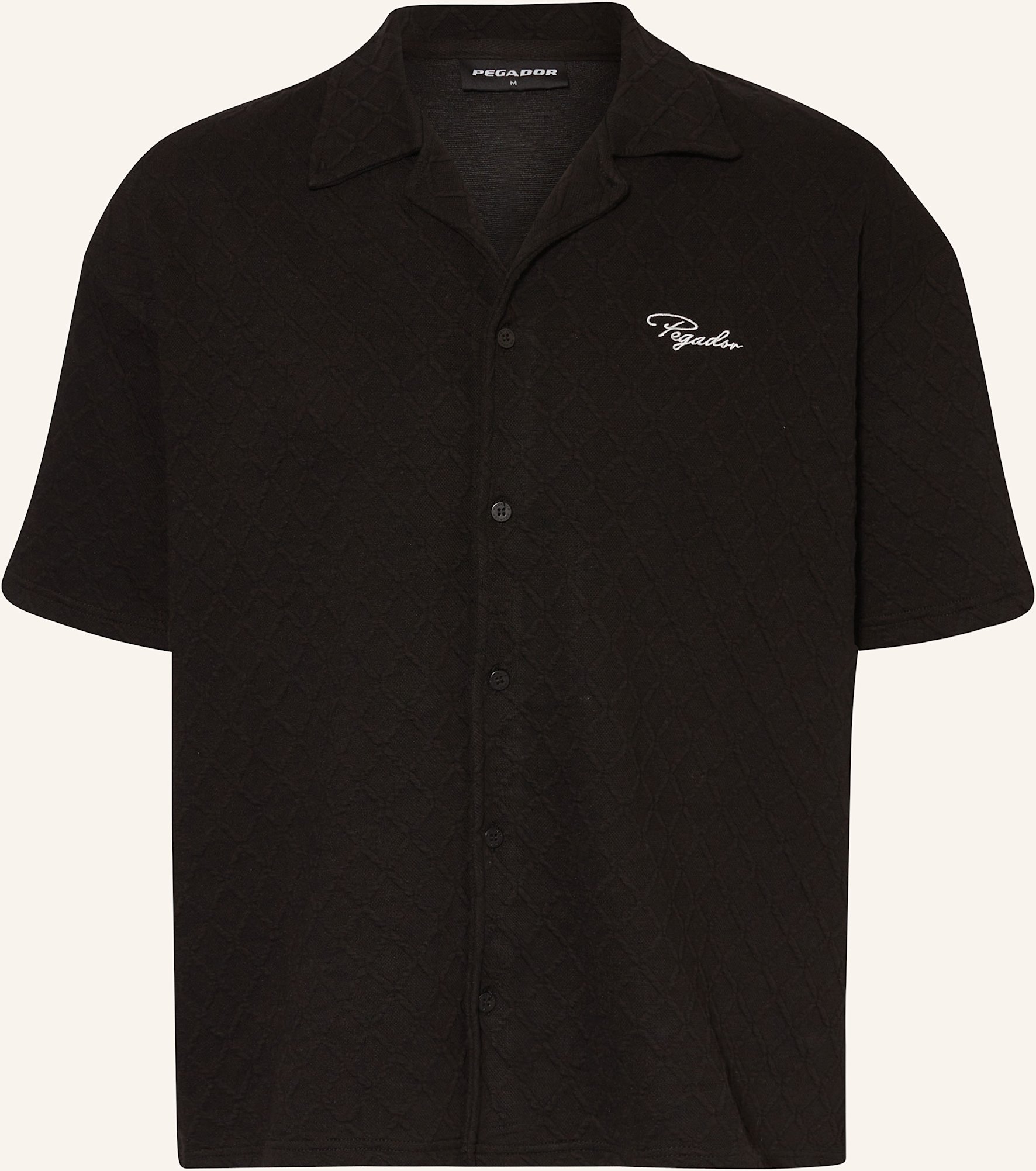 Pegador Kurzarm-Hemd Jovren Comfort Fit schwarz