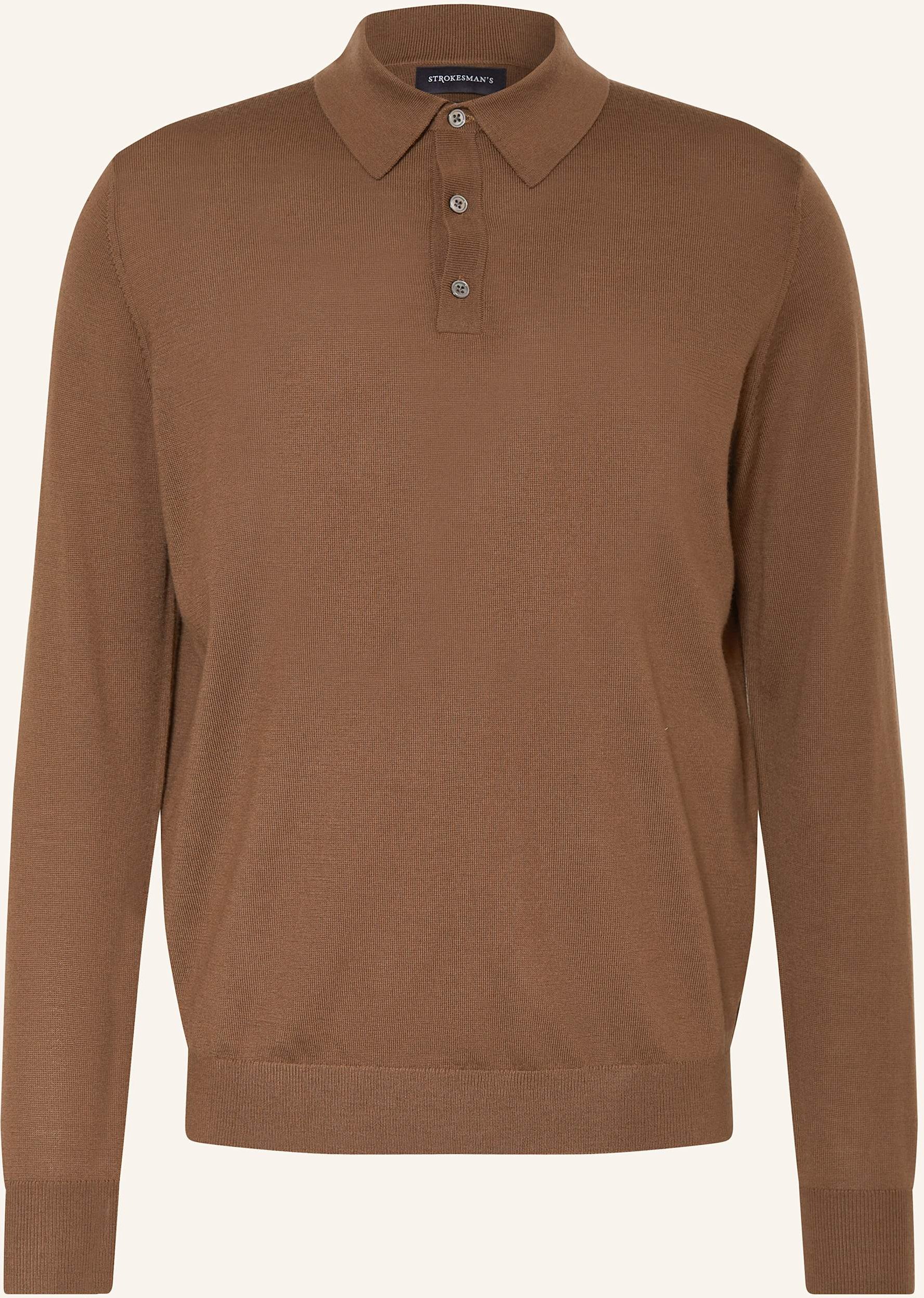 Strokesman's Strick-Poloshirt braun