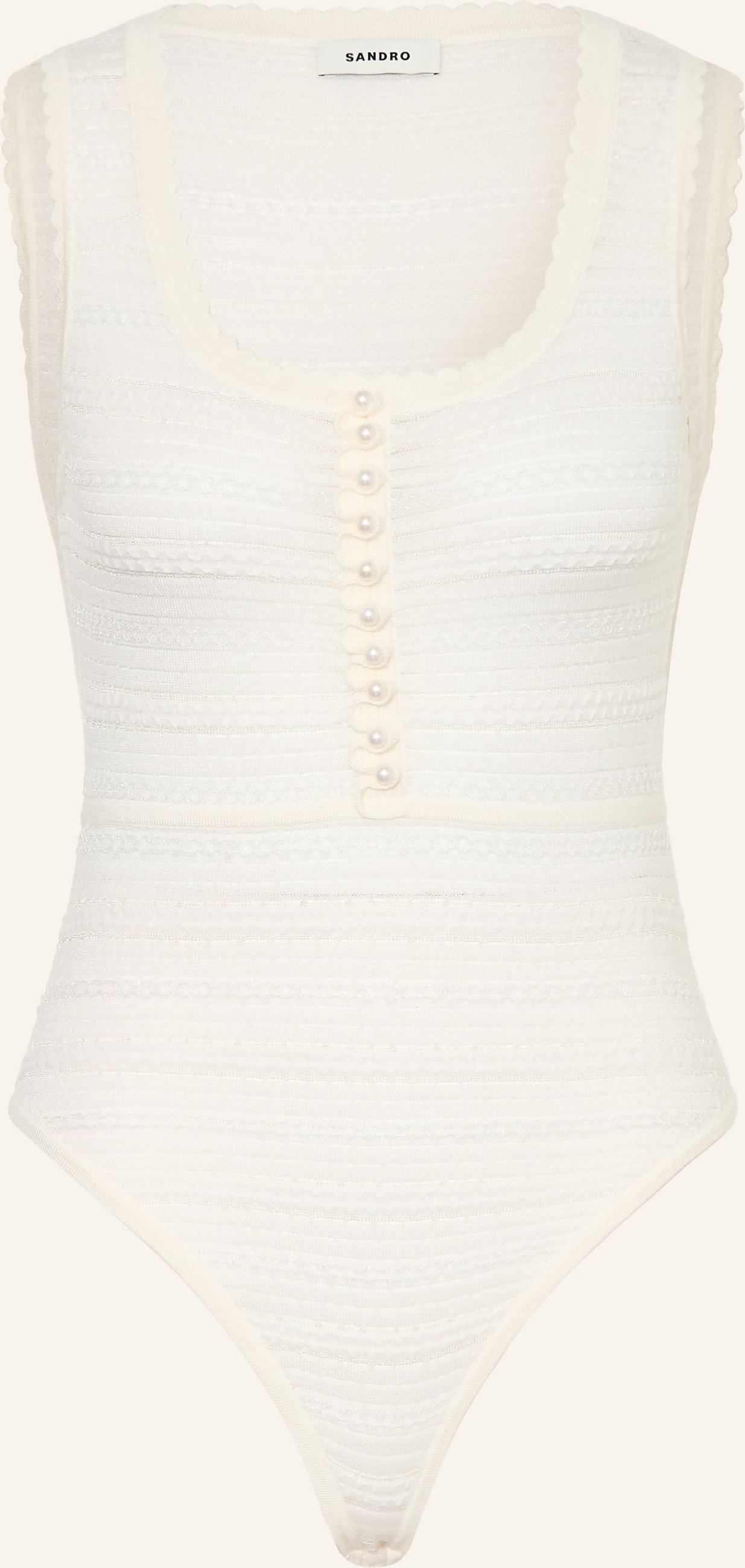 Sandro Body Mit Schmuckperlen weiss