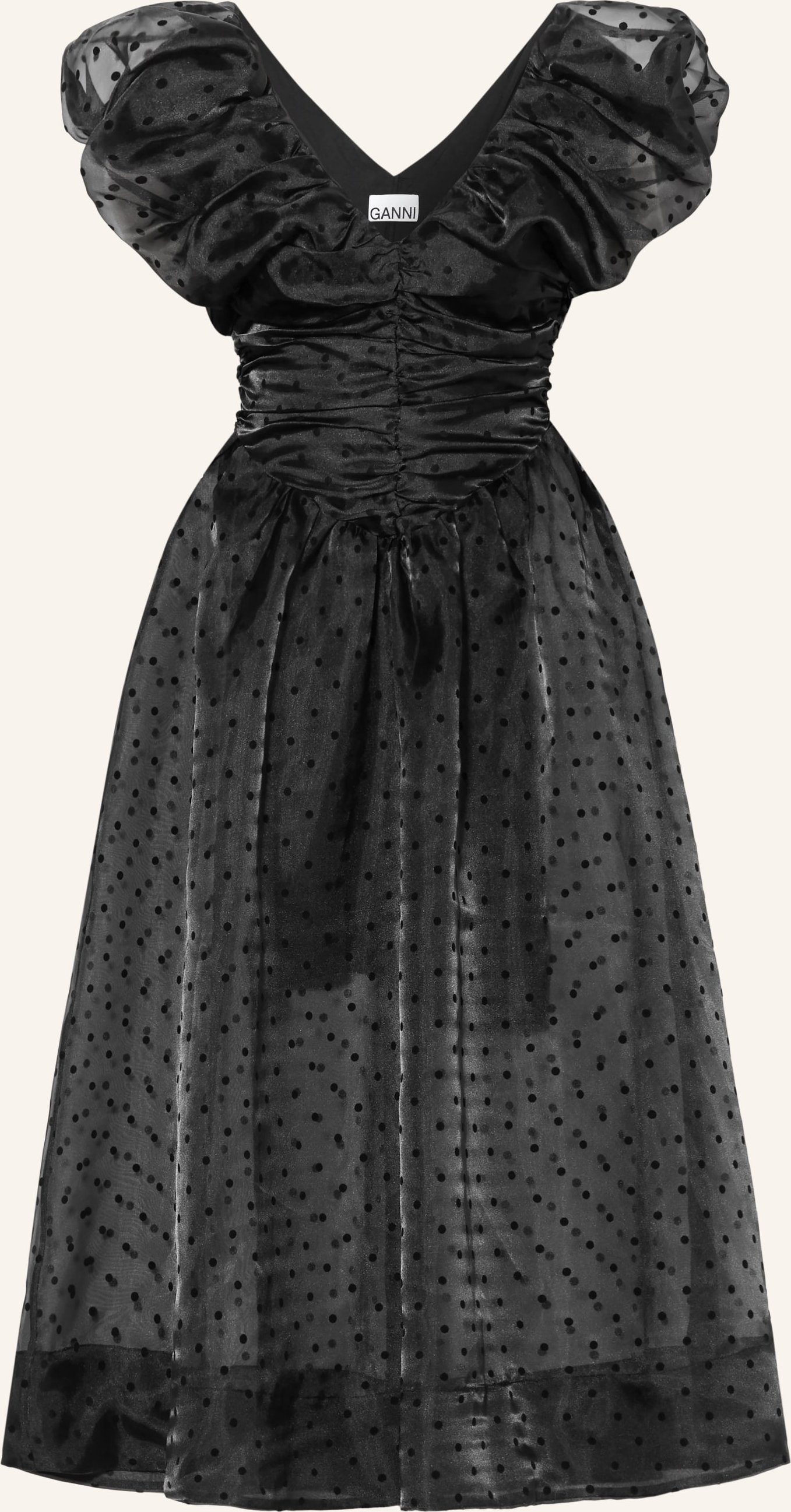 Ganni Kleid Mit Rüschen schwarz