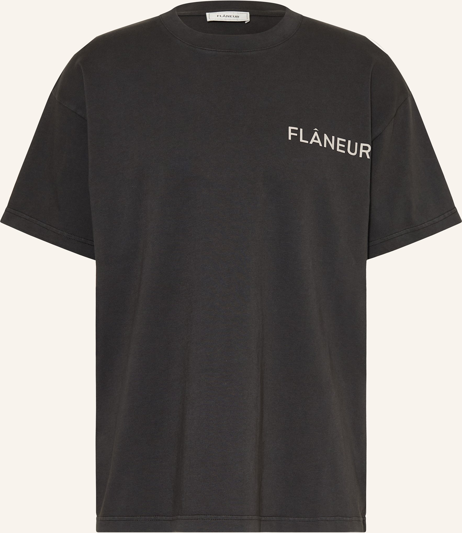Flâneur Oversized-Shirt Double Logo schwarz
