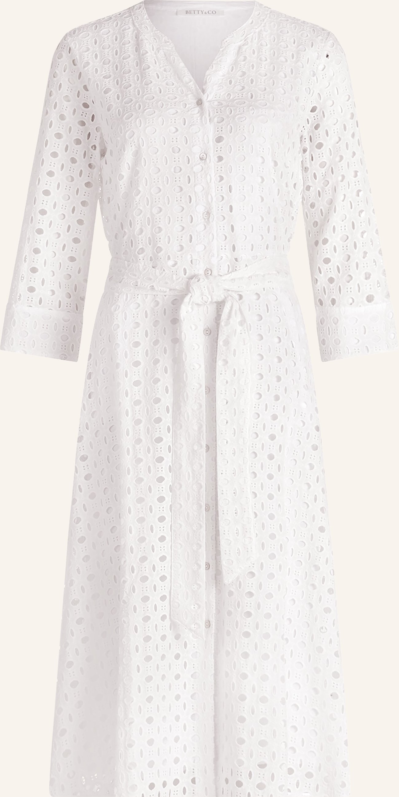 Betty&Co Kleid Aus Lochspitze Mit 3/4-Arm weiss