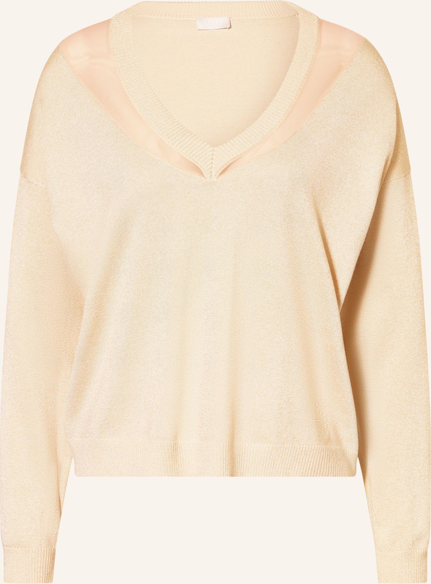 Liu Jo Pullover Mit Glitzergarn Und Schmucksteinen beige