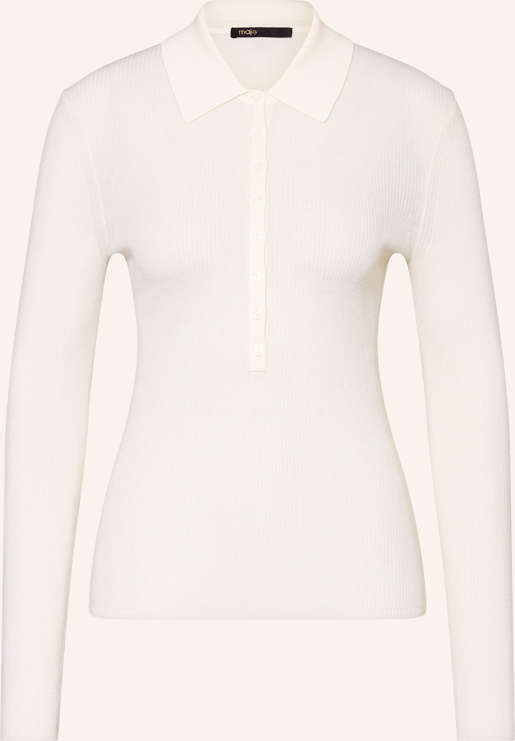 Maje Strick-Poloshirt weiss