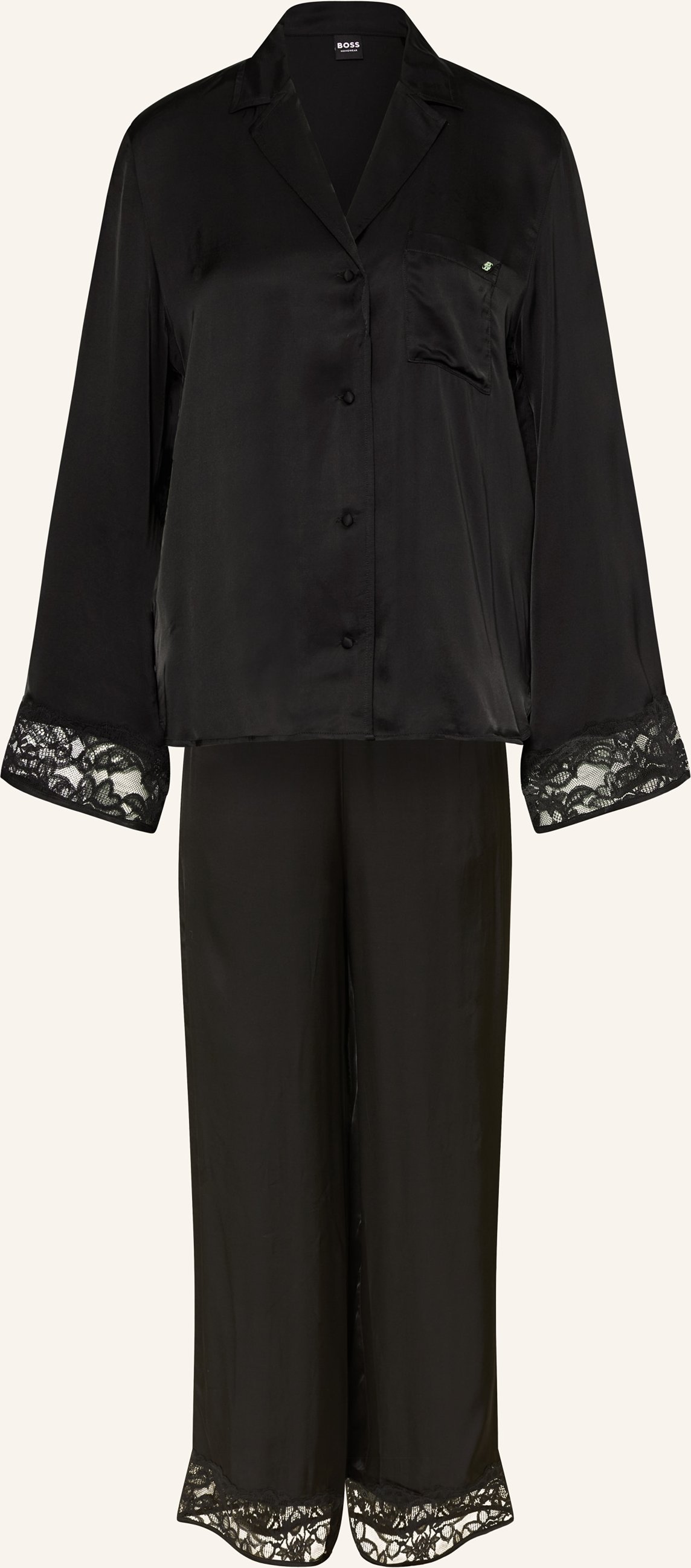 Boss Schlafanzug Blossom schwarz