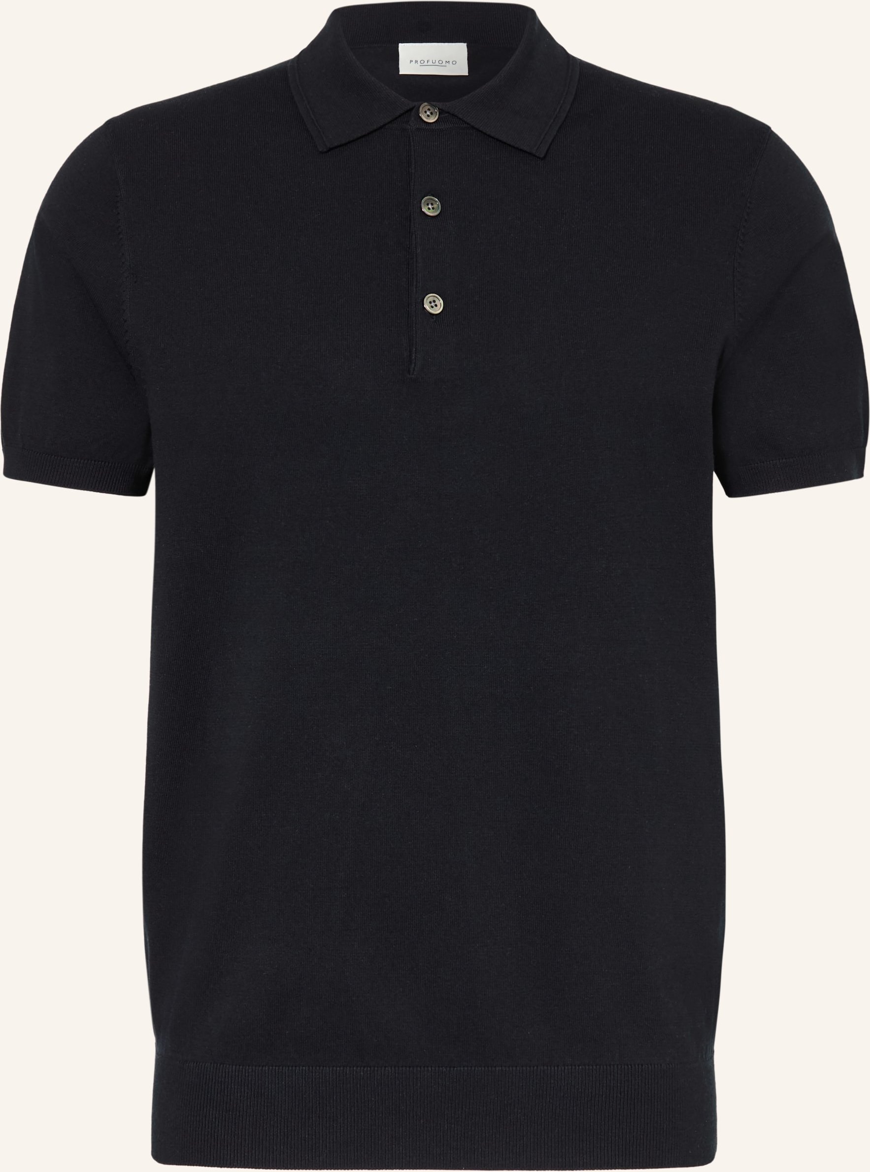 Profuomo Strick-Poloshirt blau