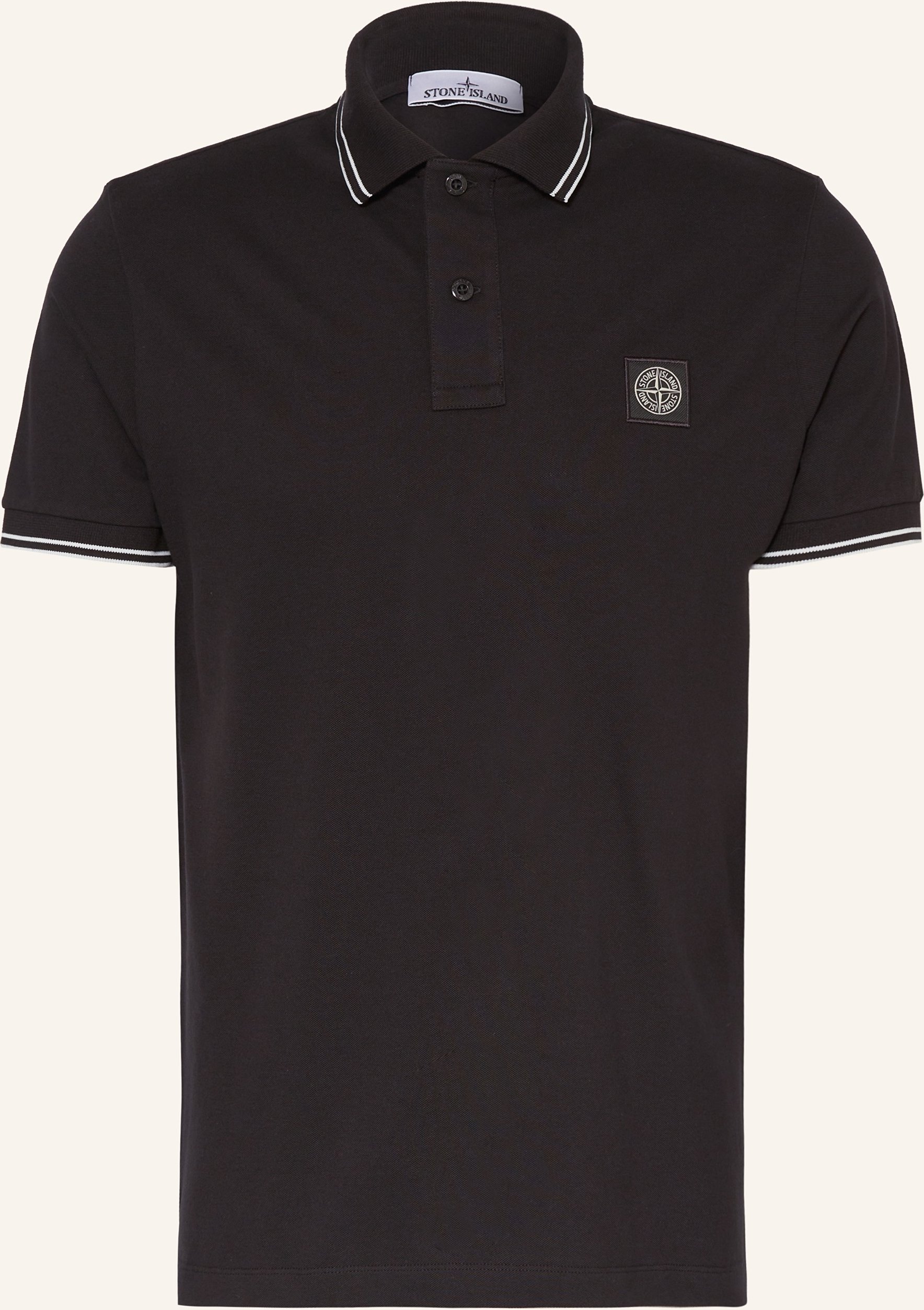 Stone Island Piqué-Poloshirt schwarz