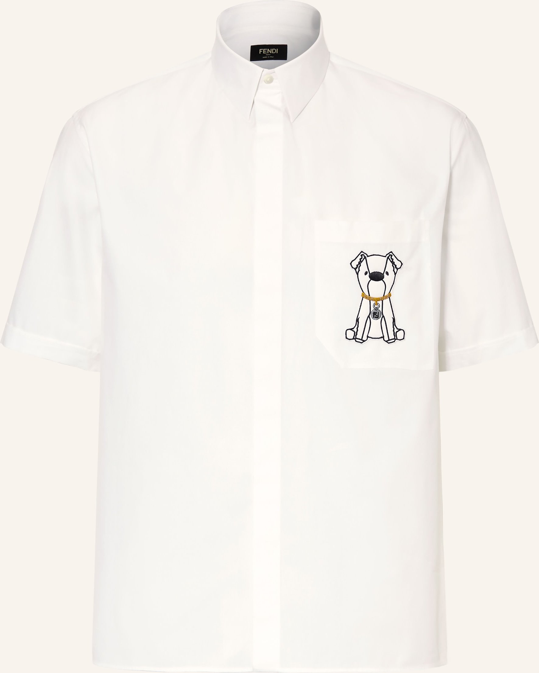 Fendi Kurzarm-Hemd Comfort Fit weiss