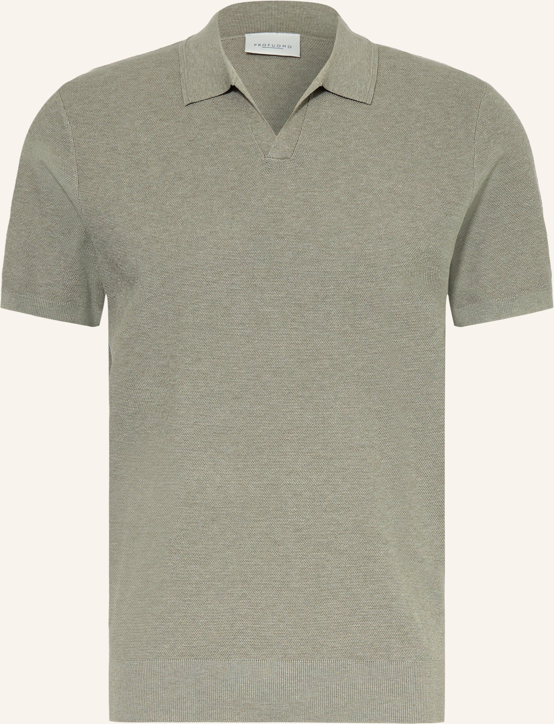 Profuomo Strick-Poloshirt gruen