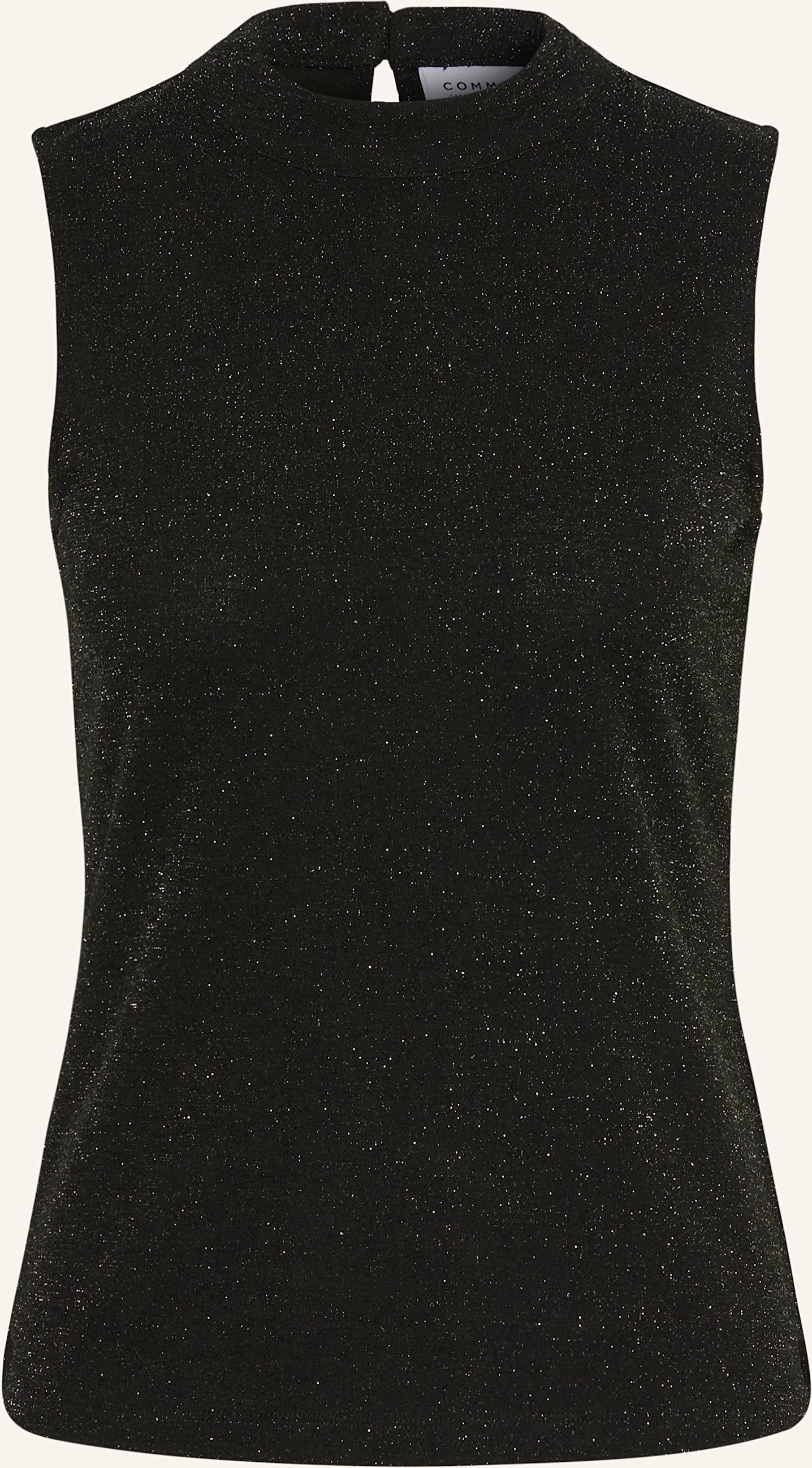 Comma Casual Identity Top Mit Glitzergarn schwarz