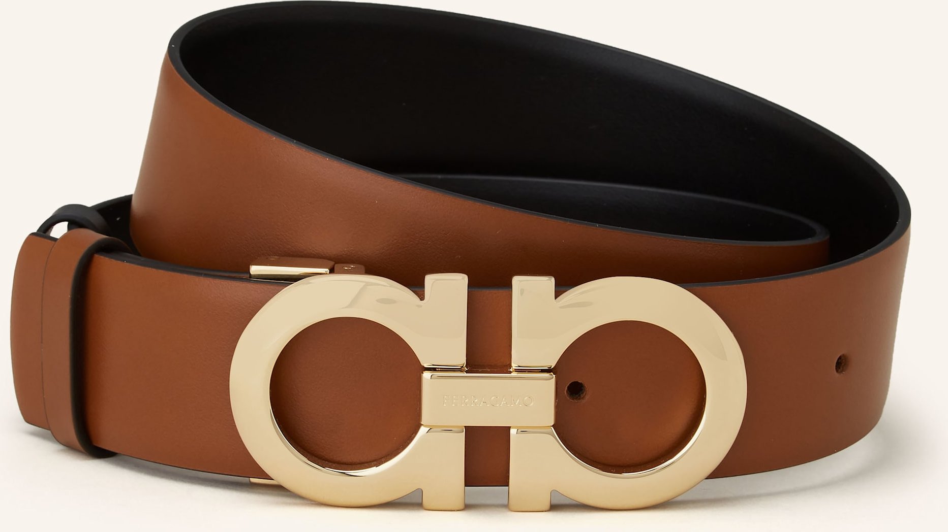 Ferragamo Ledergürtel Zum Wenden schwarz