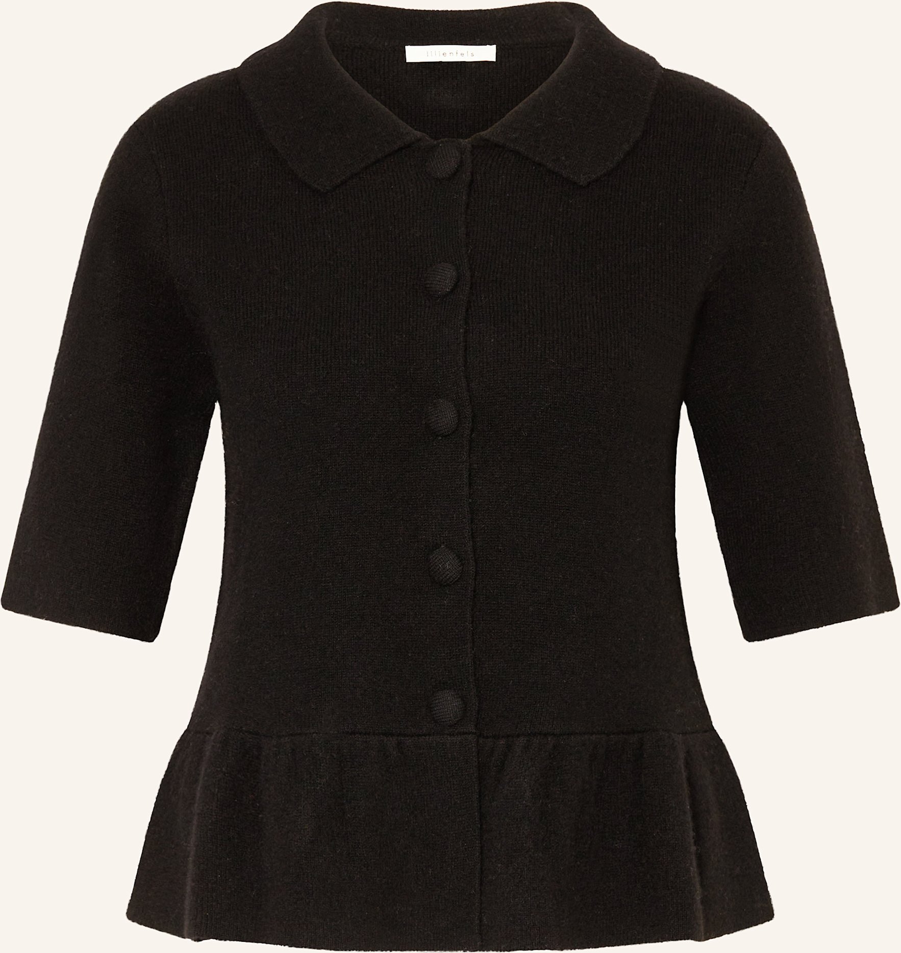 Lilienfels Strickjacke Mit 3/4-Arm Und Cashmere schwarz