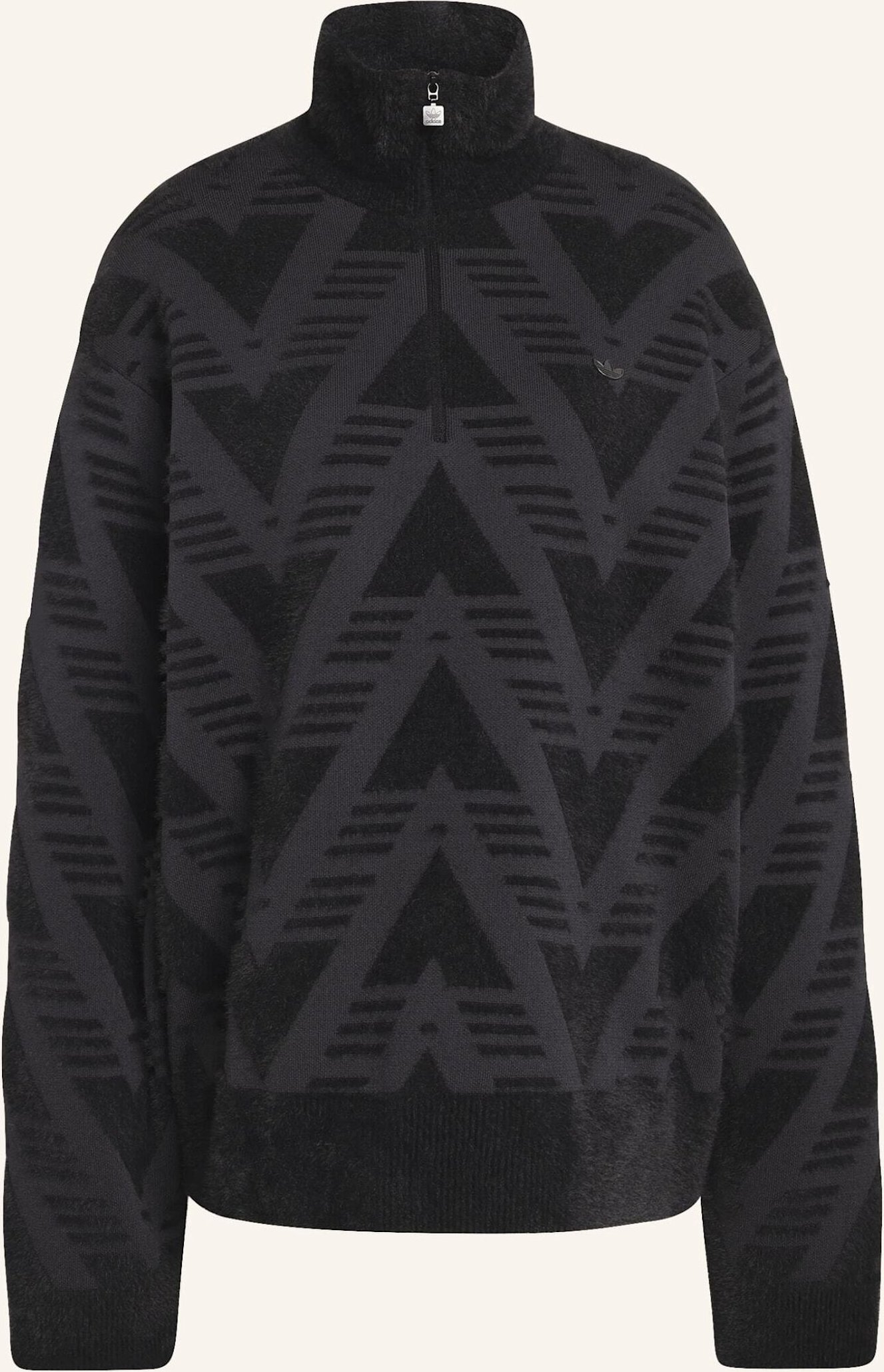 Adidas Originals Strickpullover Mit Reissverschluss Bis Zur Brust schwarz
