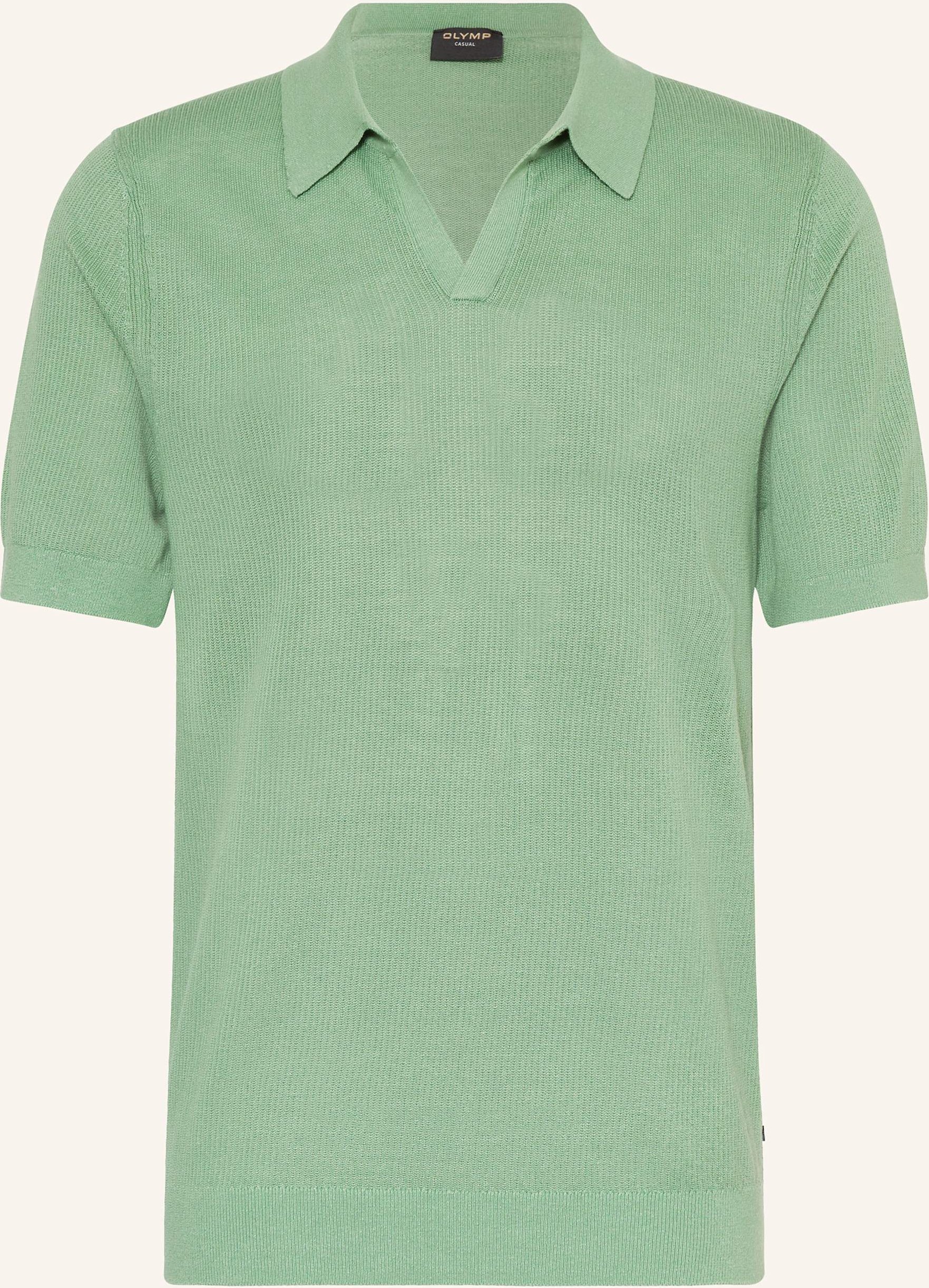 Olymp Strick-Poloshirt Casual Comfort Fit gruen