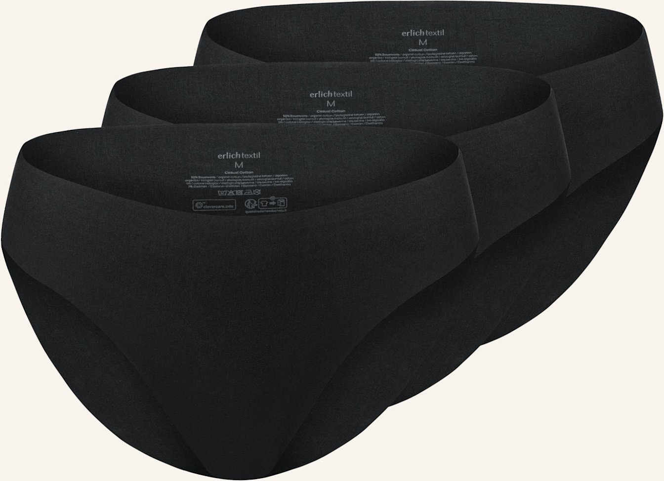 Erlich Textil Erlich Textil 3 Pack - Seamless Slip Light Touch schwarz