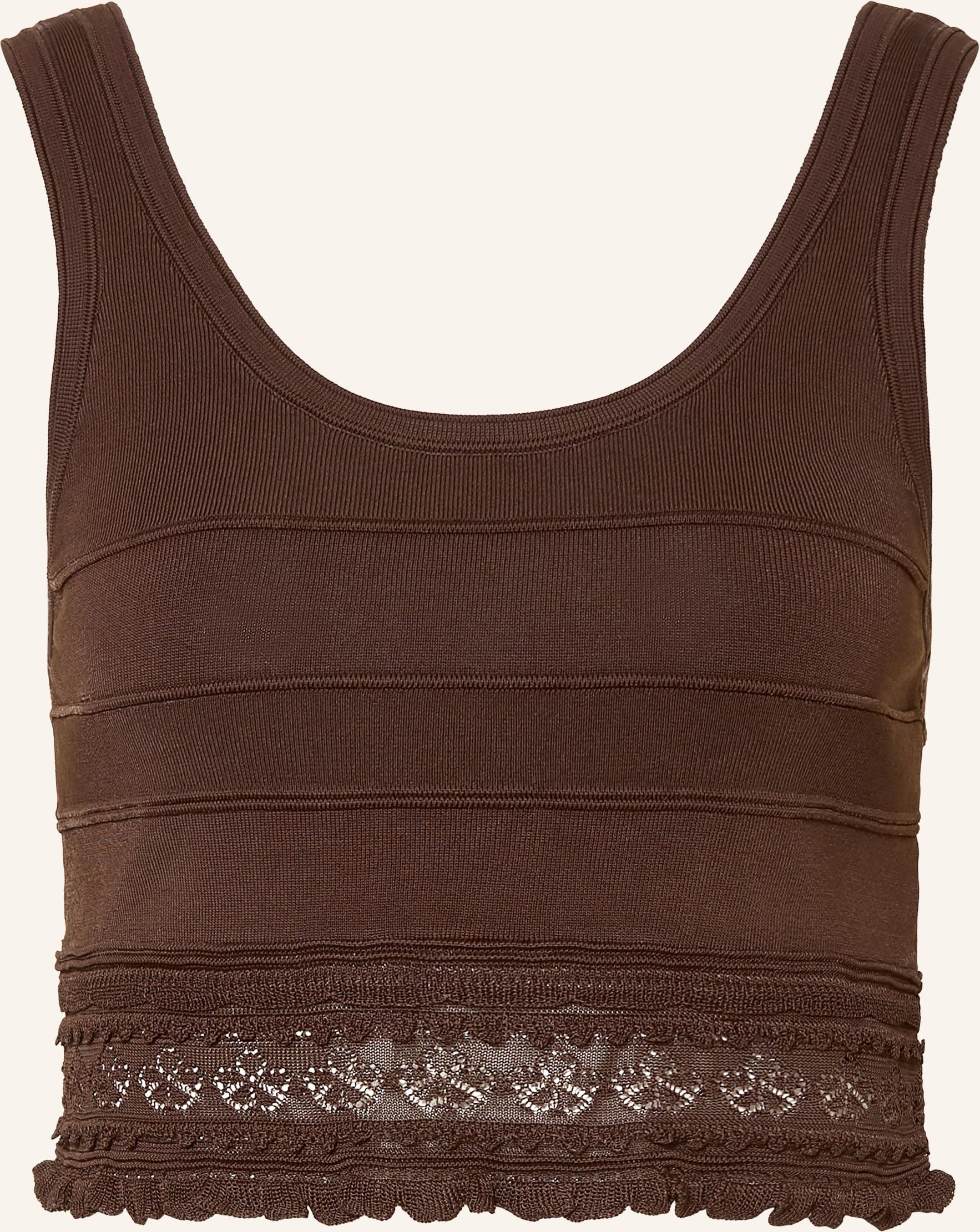 Sandro Stricktop Mit Rüschen braun