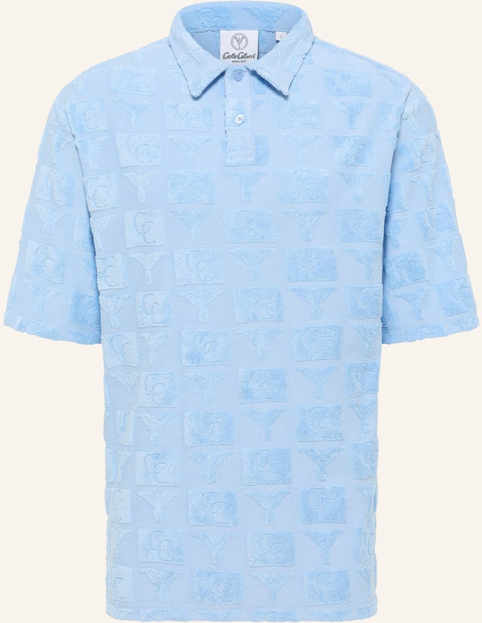Carlo Colucci Oversize Poloshirt Mit Frotteeinsätzen Echner blau