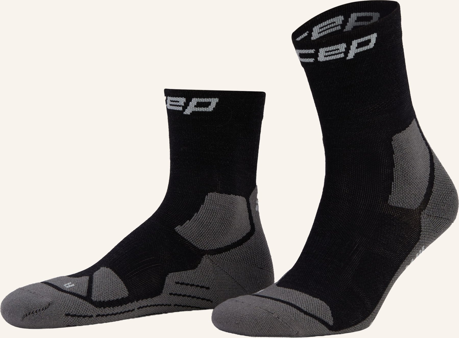 Thumbnail - Cep Trekking-Socken Hiking Light Cushion Compression Mid Cut Mit Merinowolle schwarz