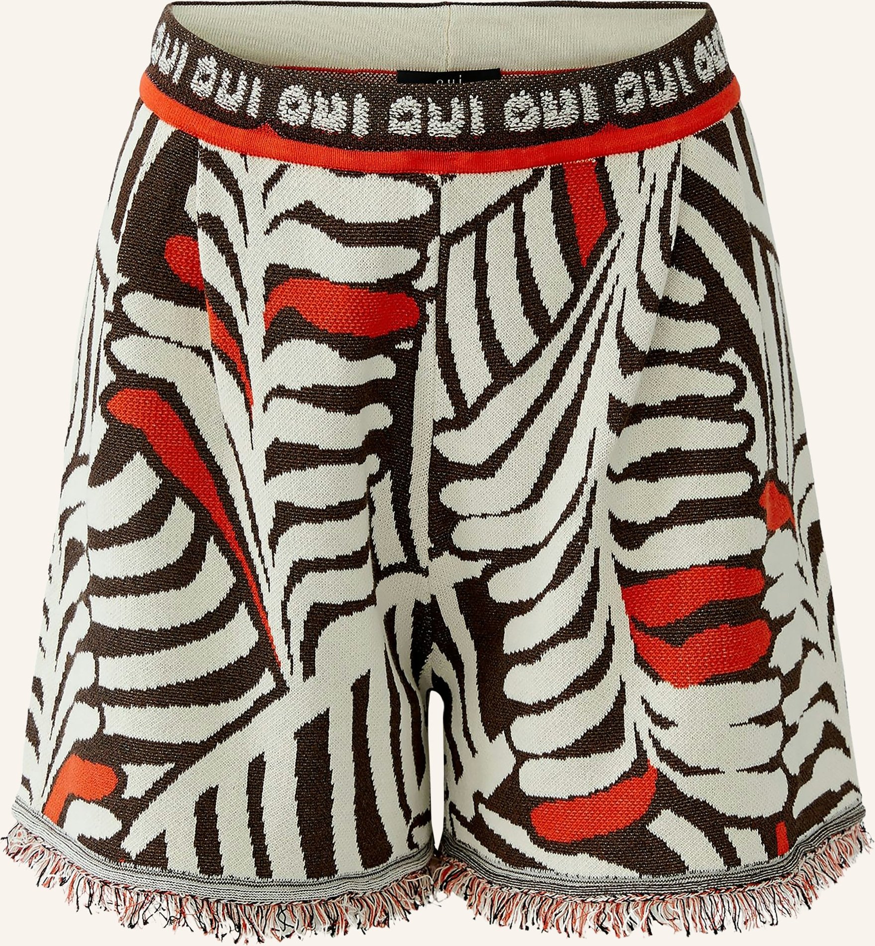 Oui Shorts Mit Glitzergarn braun